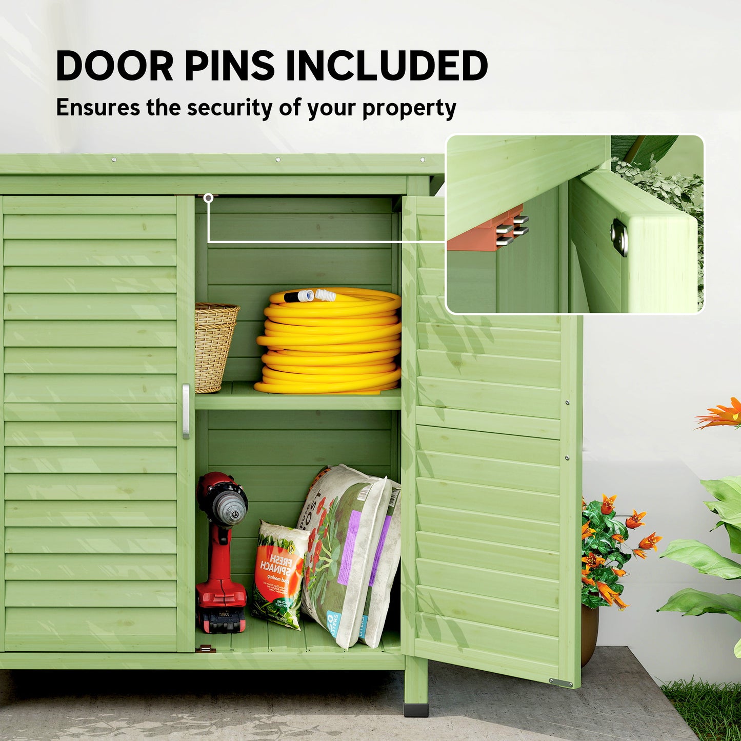 Garden Shed Wooden Garden Storage Shed 2 Door Unit Solid Fir Wood