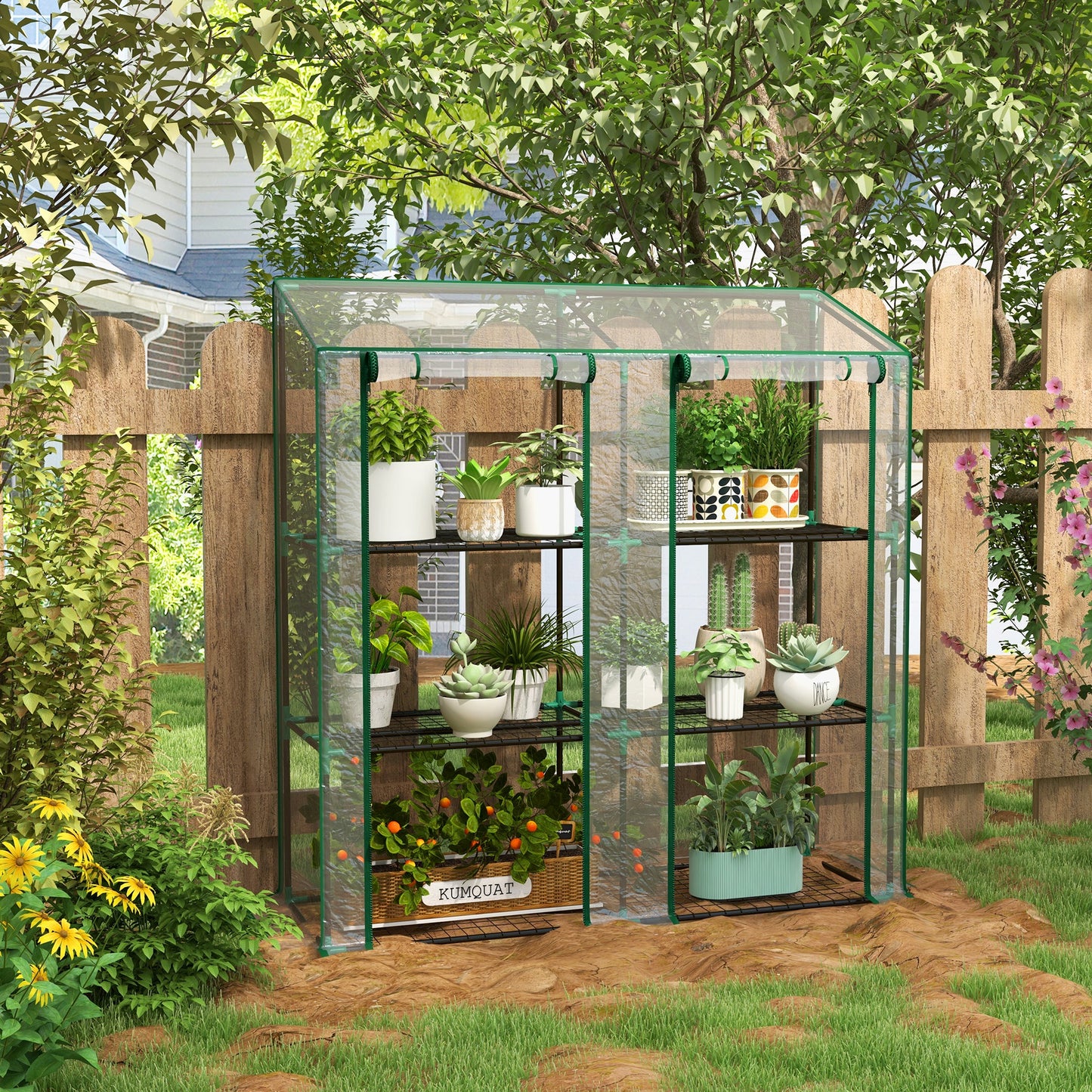 46 x 143cm Three-Shelf Mini Greenhouse