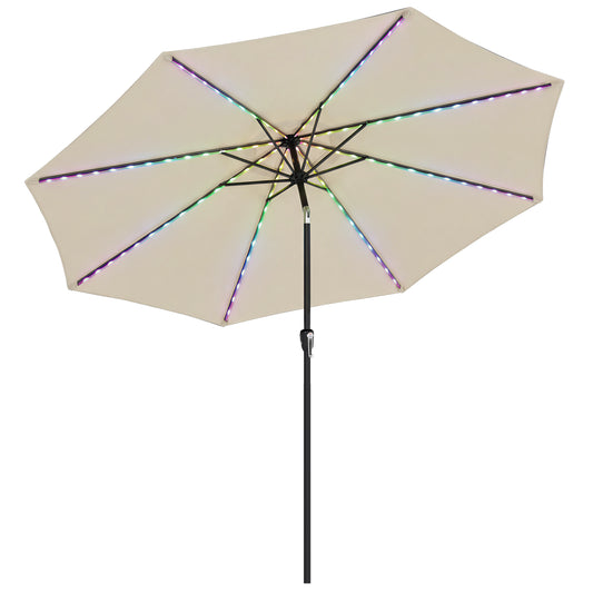 3 m Garden Parasol Umbrella with 112 Solar Powered LED Lights