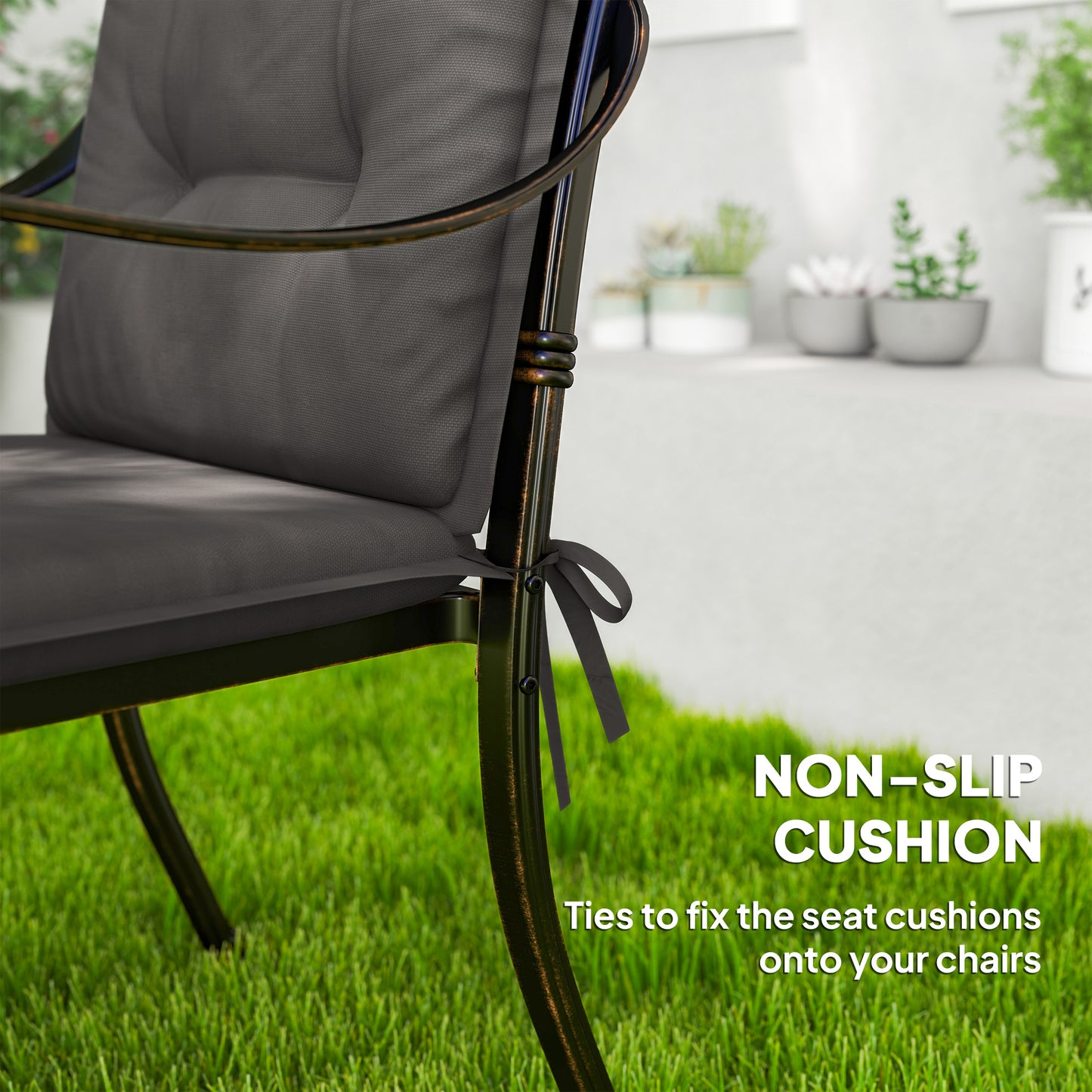 Set of Four Padded Garden Seat Cushions