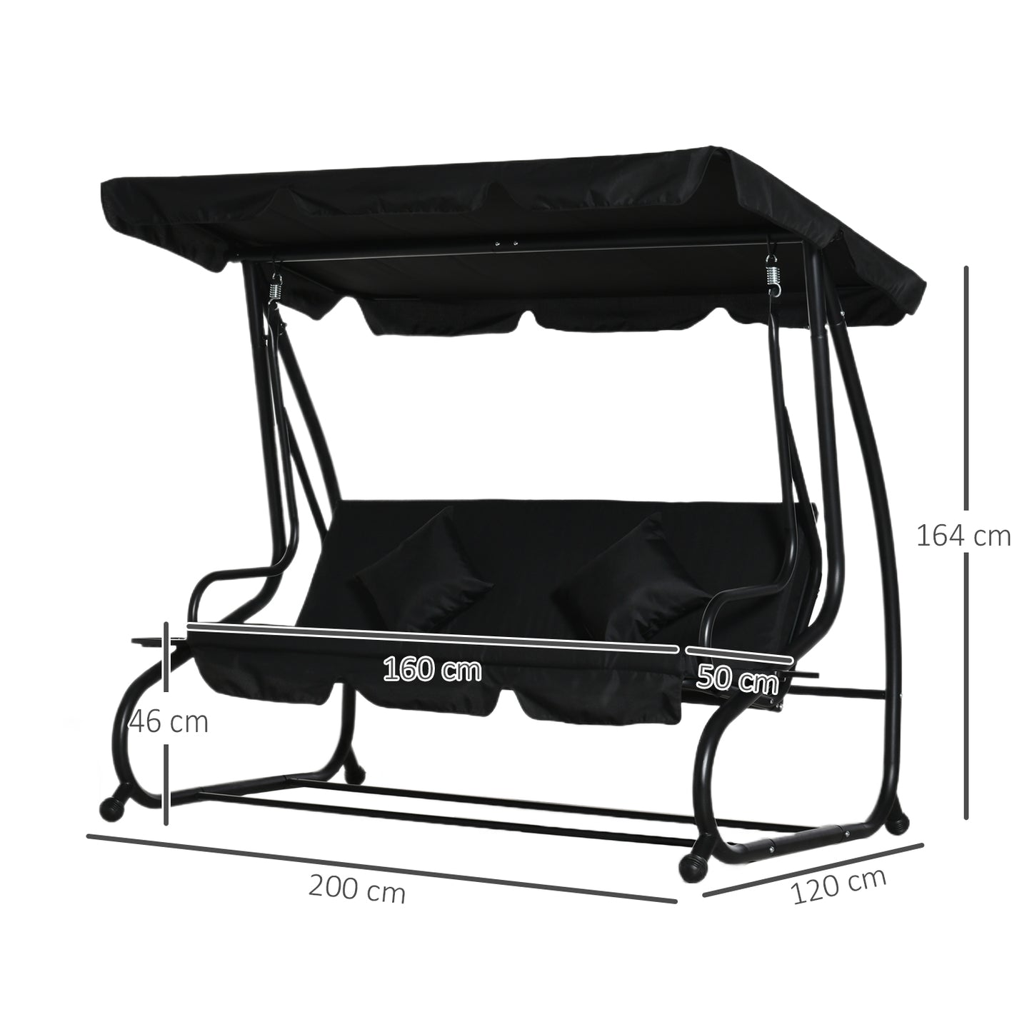 Three-Seater Garden Swing Bed