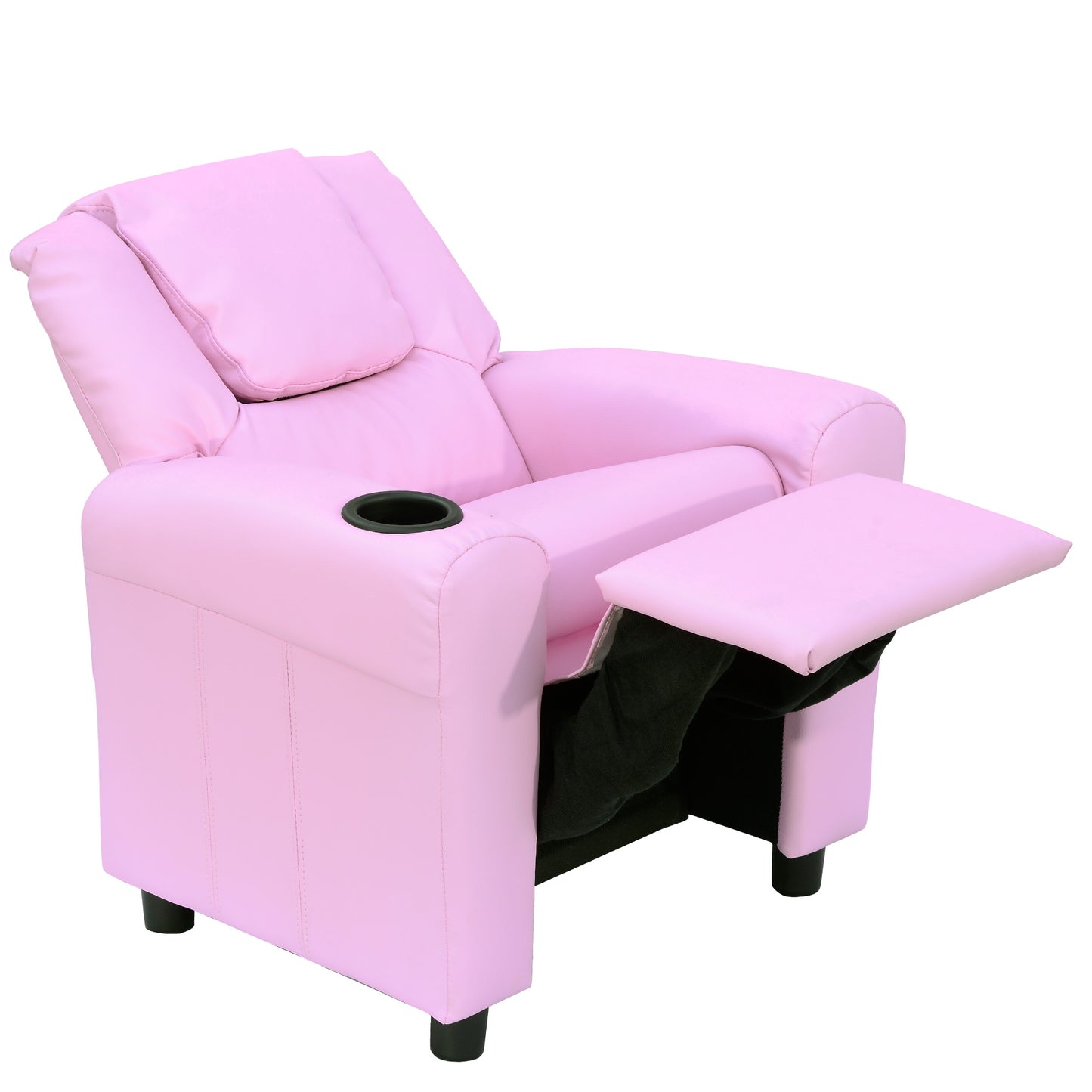 Kids Recliner Chair, PU Leather with Adjustable Backrest, Footrest
