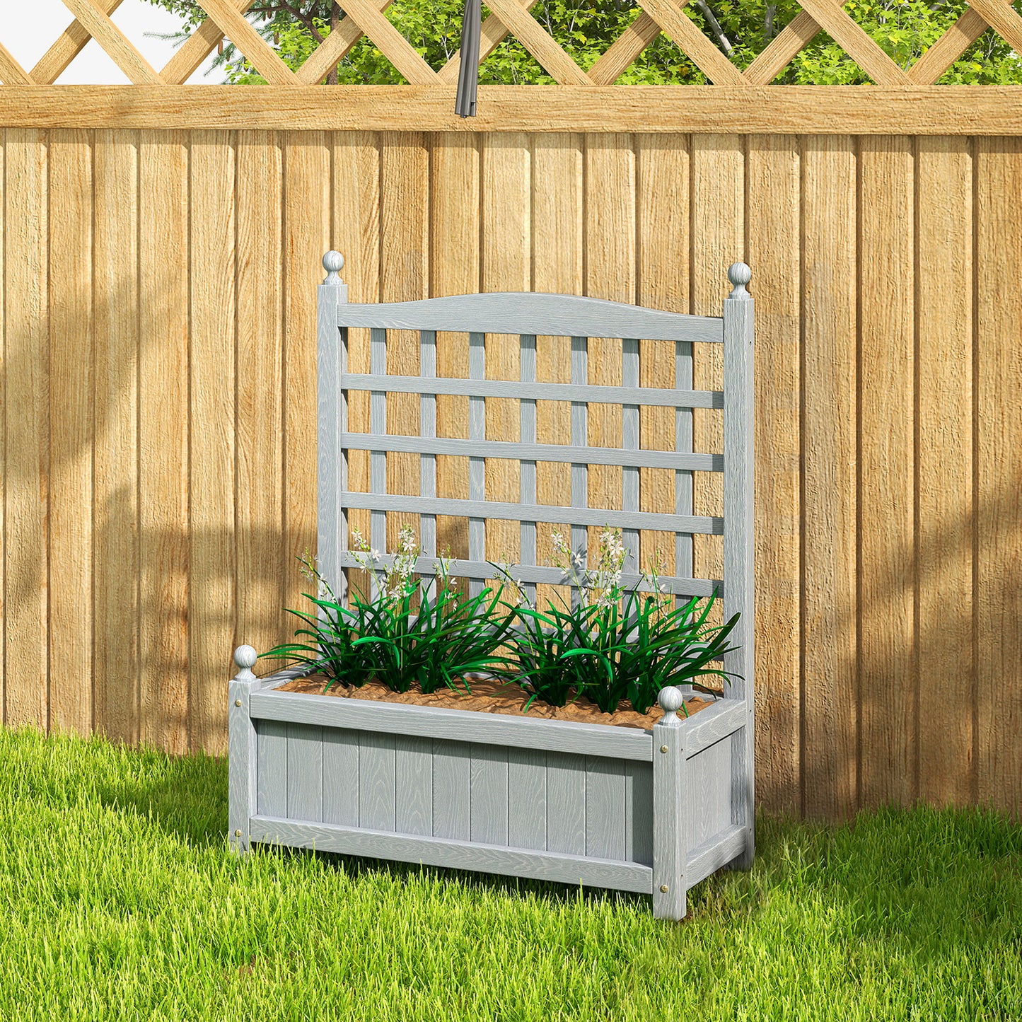 Garden Planters with Trellis for Climbing Vines (3)