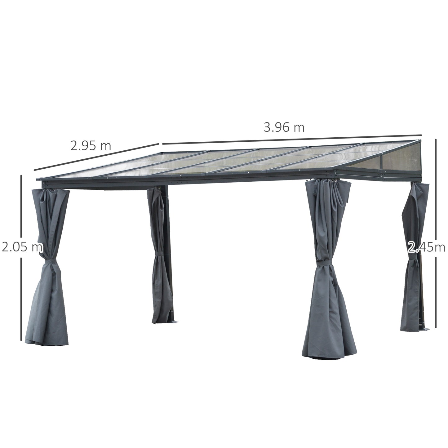 4 x 3(m) Outdoor Hardtop Gazebo with Curtains