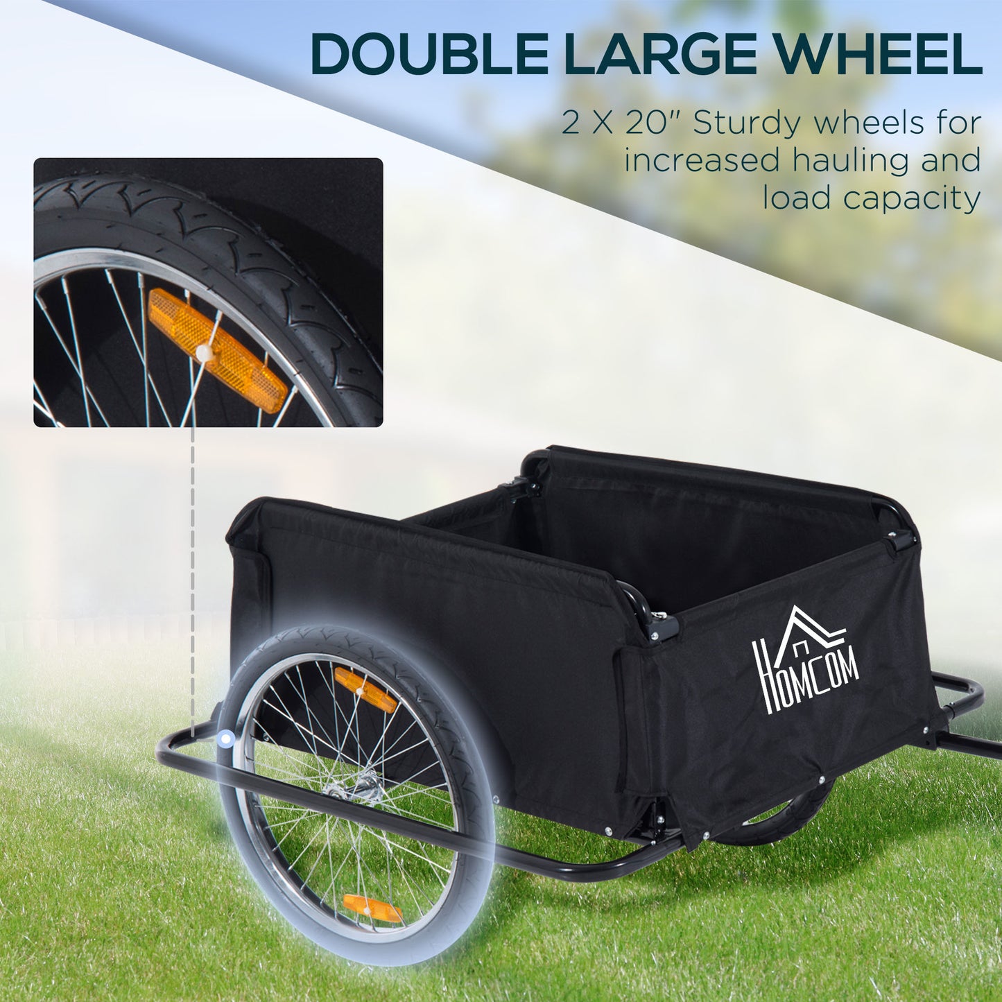 Two-Wheel Bicycle Large Cargo Wagon Trailer Oxford Fabric (1)