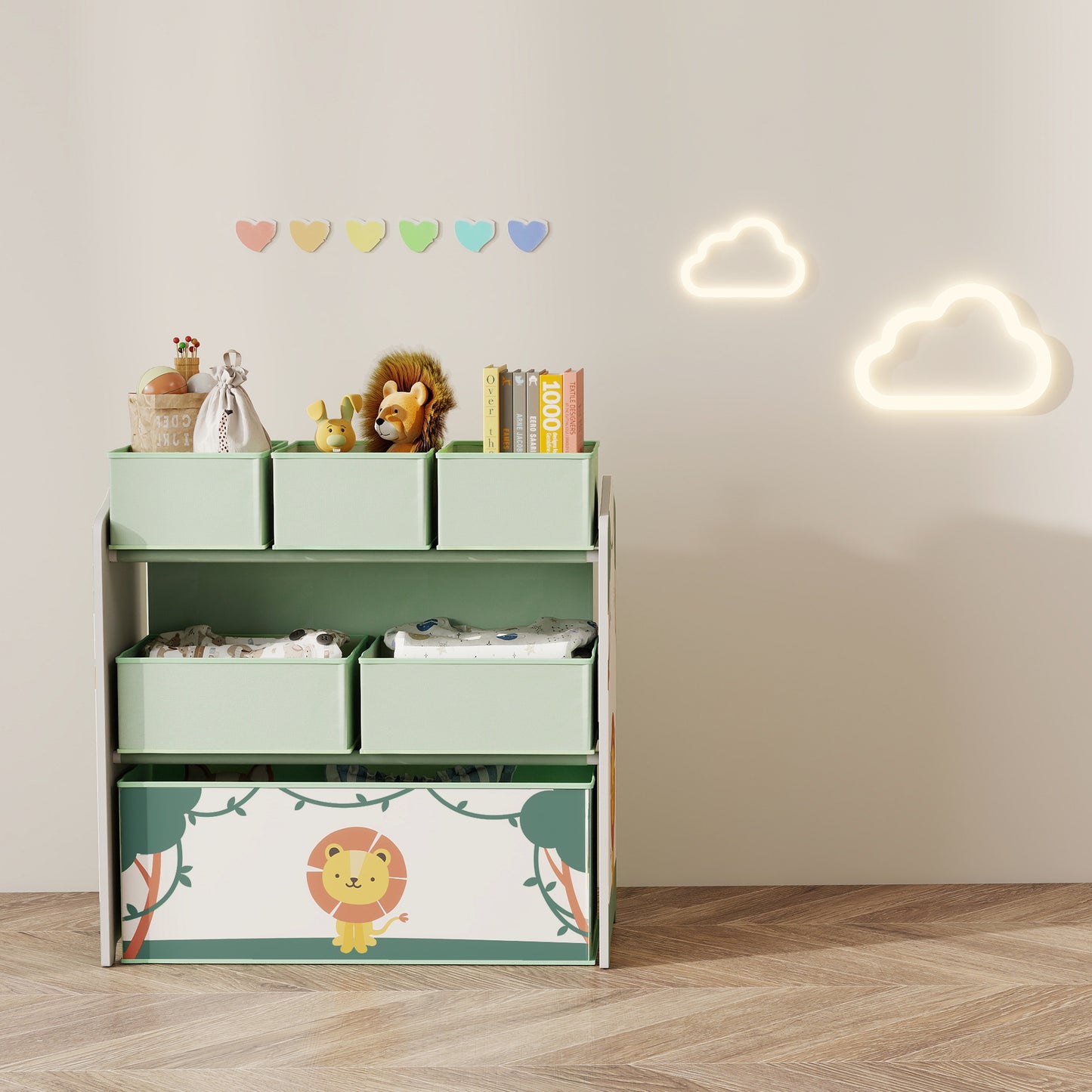 Kids Toy Storage Units, 3-Tier Toy Organiser Shelf