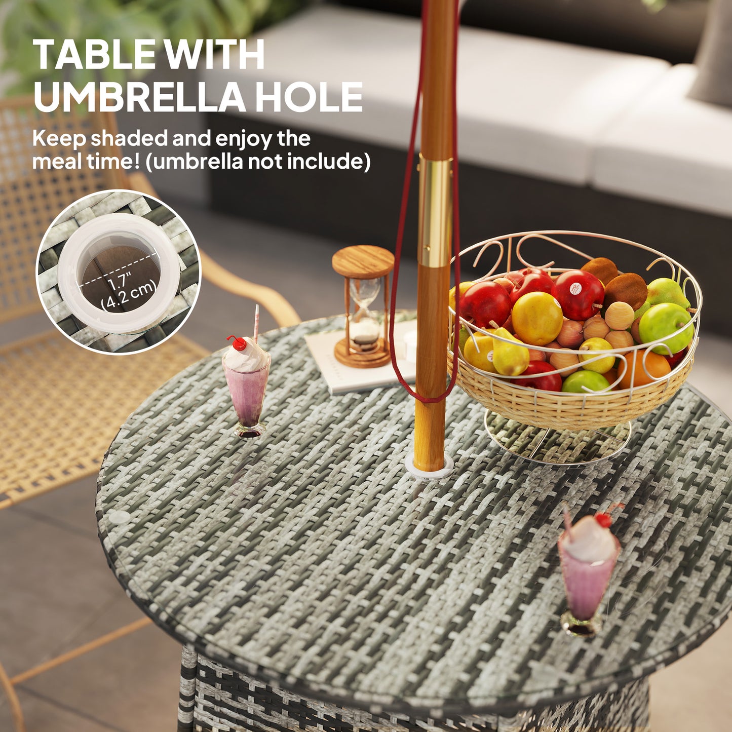 Wicker Garden Rattan Table