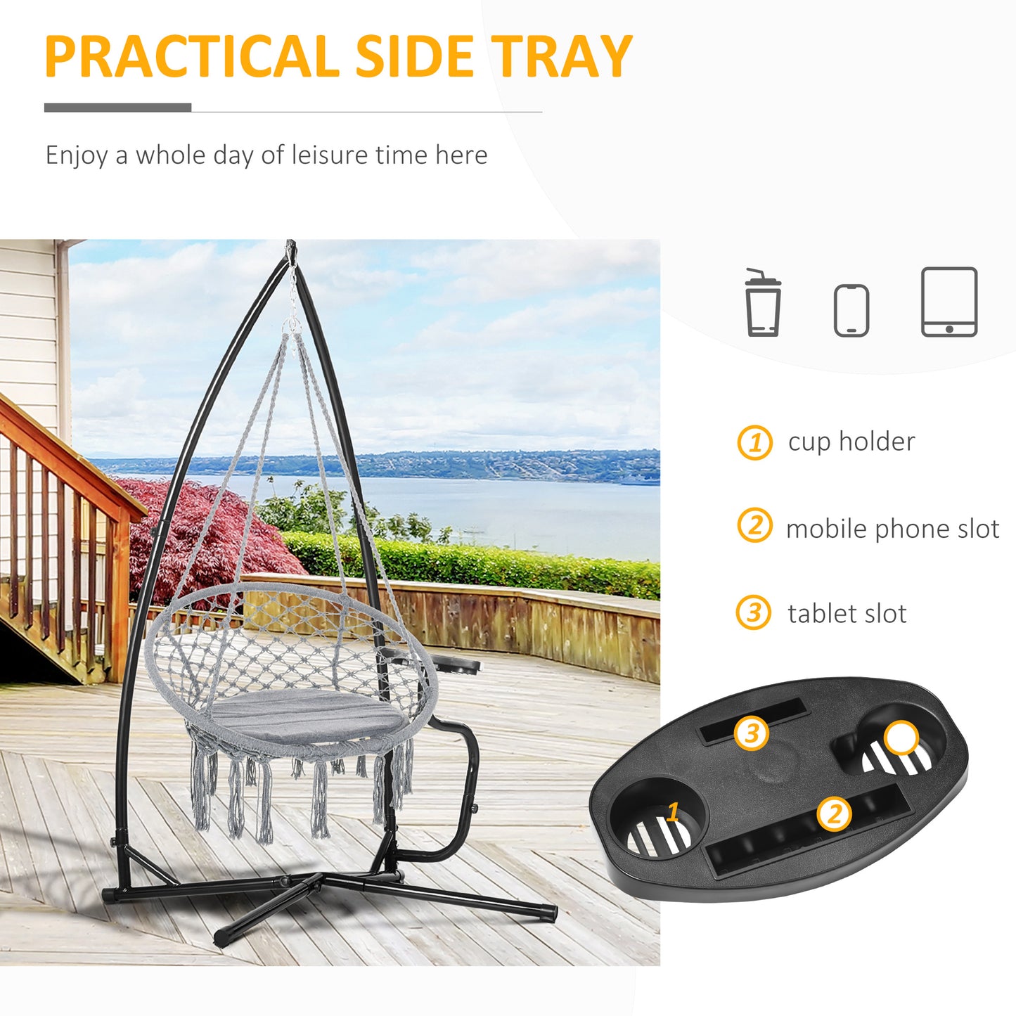 Hammock Chair Stand Only Construction Heavy Duty Metal C-Stand