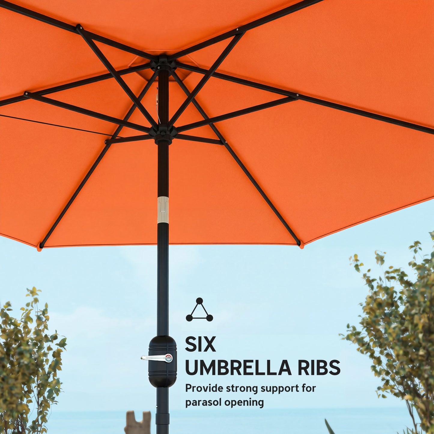 2.6 m Garden Parasol Umbrella with Aluminium Pole (7)