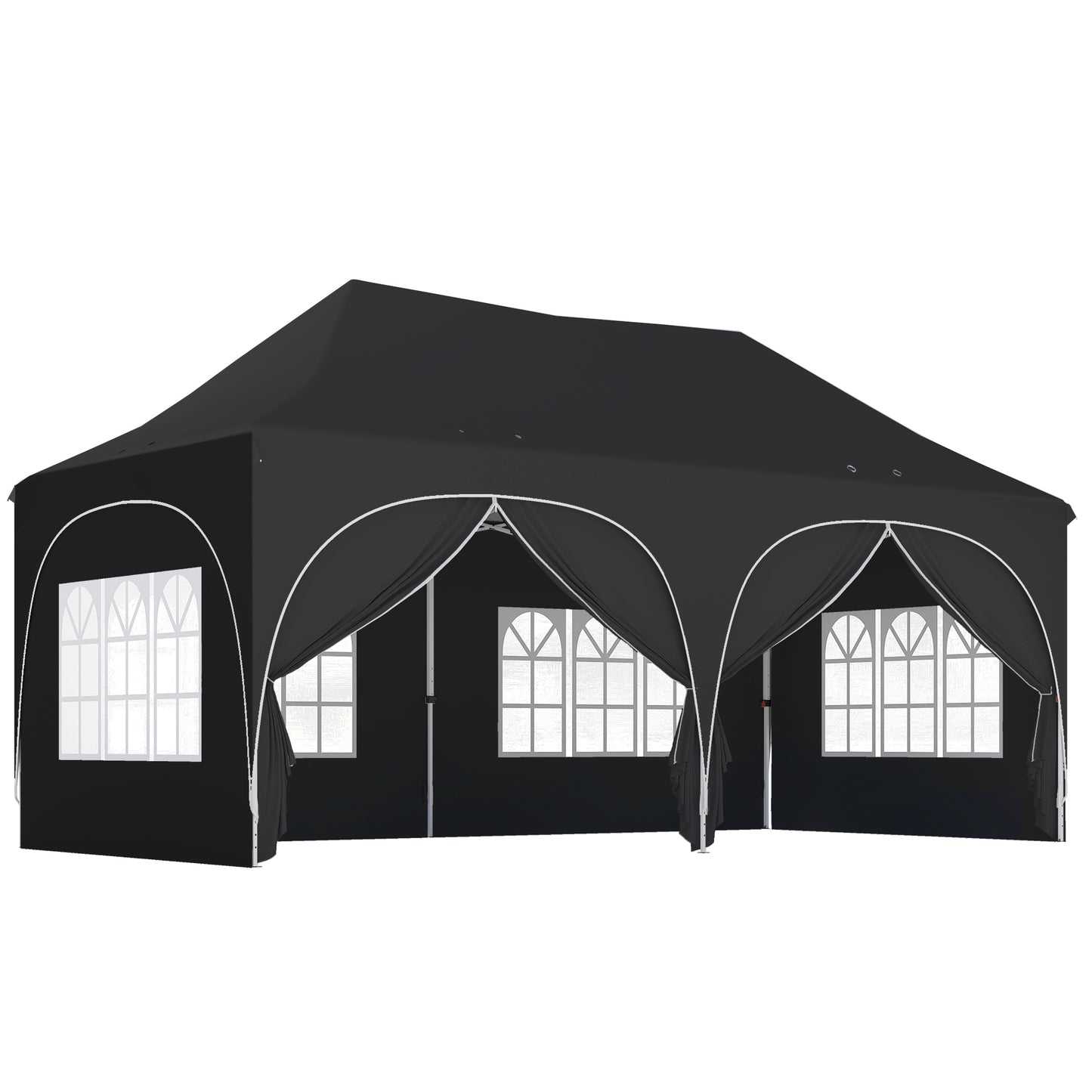 3 x 6m Pop Up Gazebo Shelter with Sides, 6 Sandbags