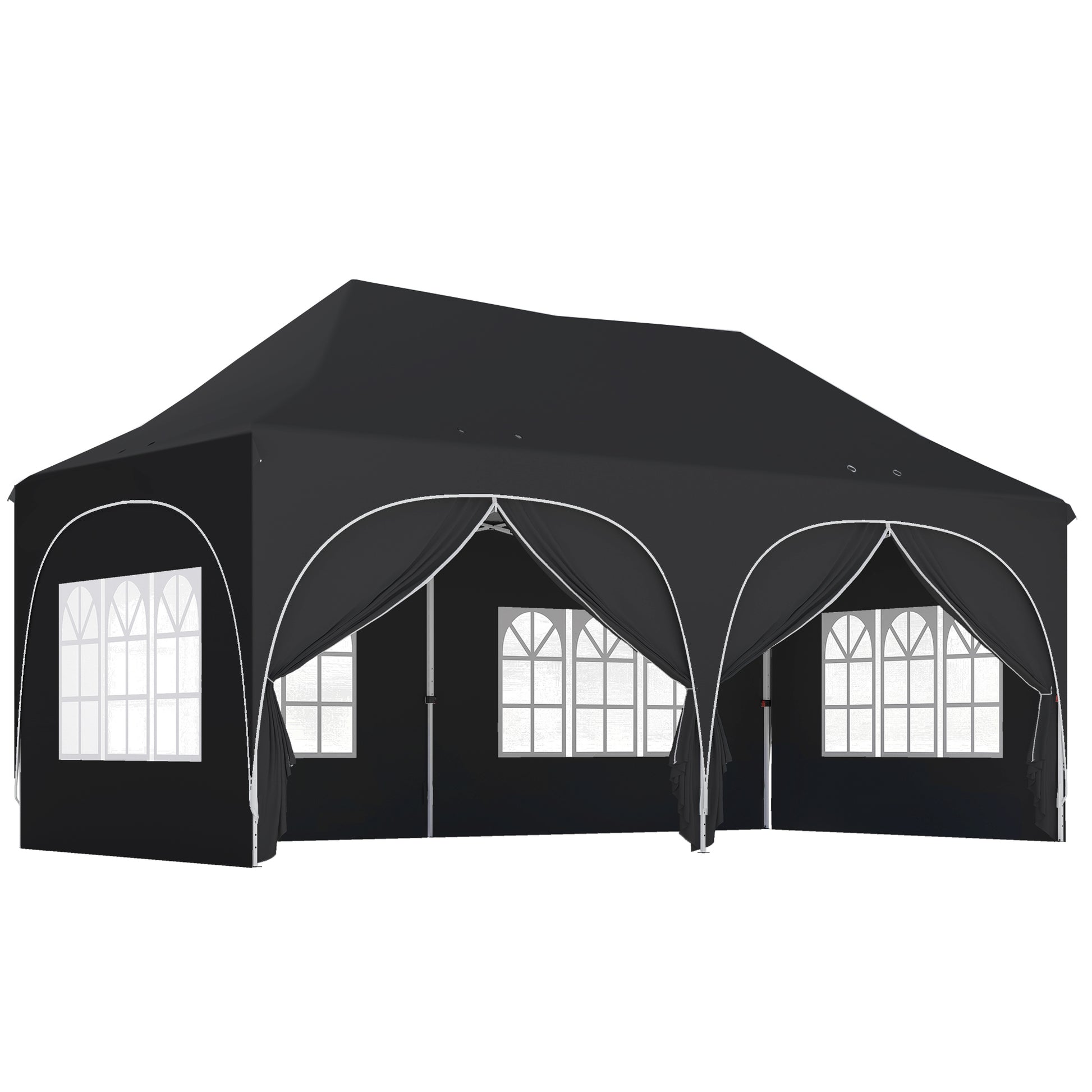 3 x 6m Pop Up Gazebo Shelter with Sides, 6 Sandbags