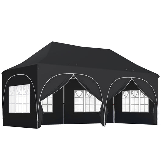 3 x 6m Pop Up Gazebo Shelter with Sides, 6 Sandbags