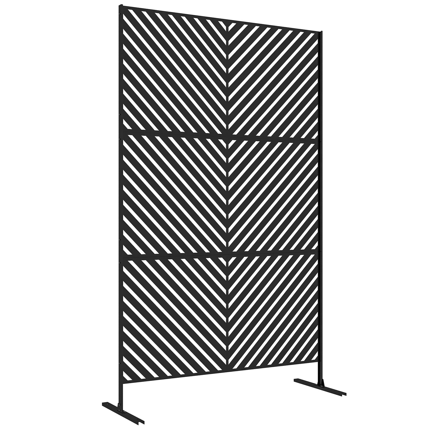 6.5FT Decorative Outdoor Divider, Metal Privacy Screen with Stand
