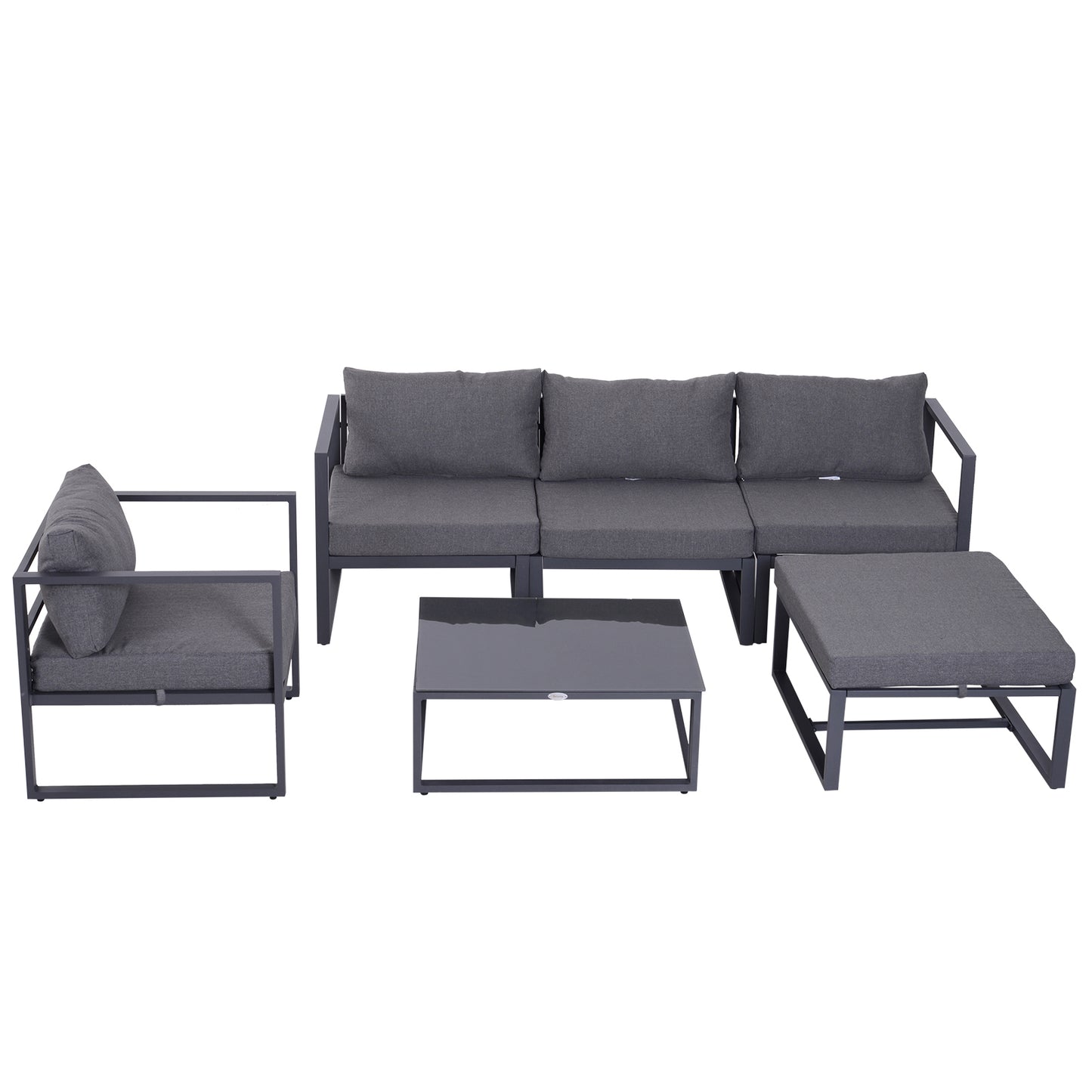 6 PCs Outdoor Indoor Sectional Sofa Set Thick Padded Cushions