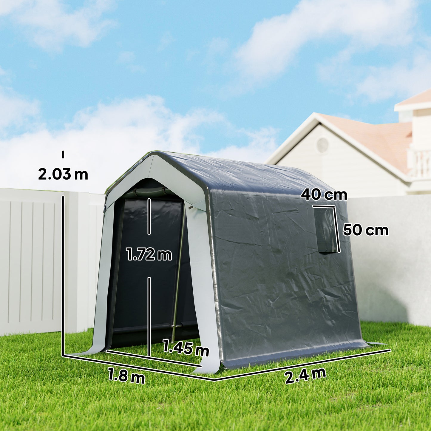 1.8 x 2.4m Garden Storage Shed Tent
