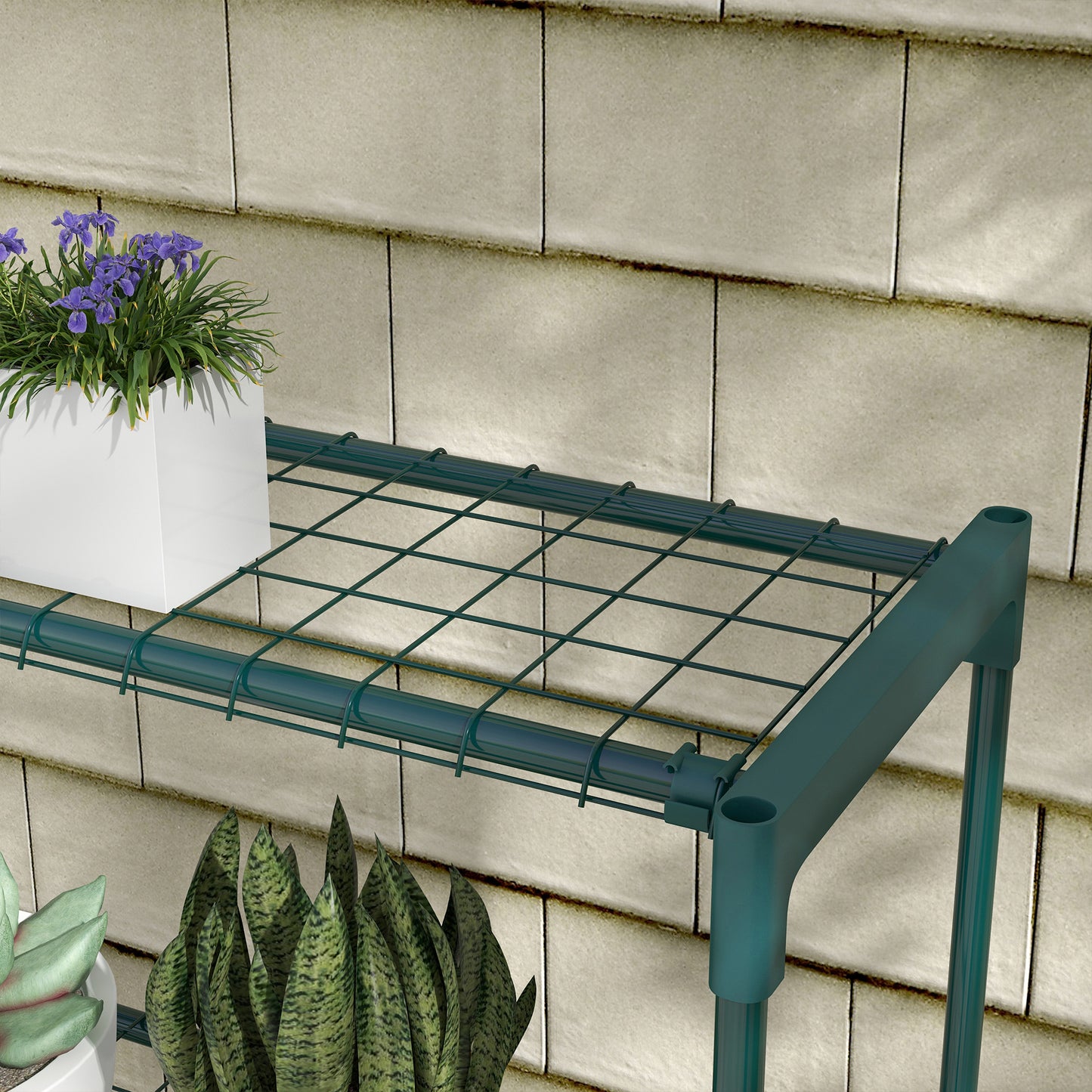Modern Plant Stand, 4-Tier Planter Holder with Steel Frame