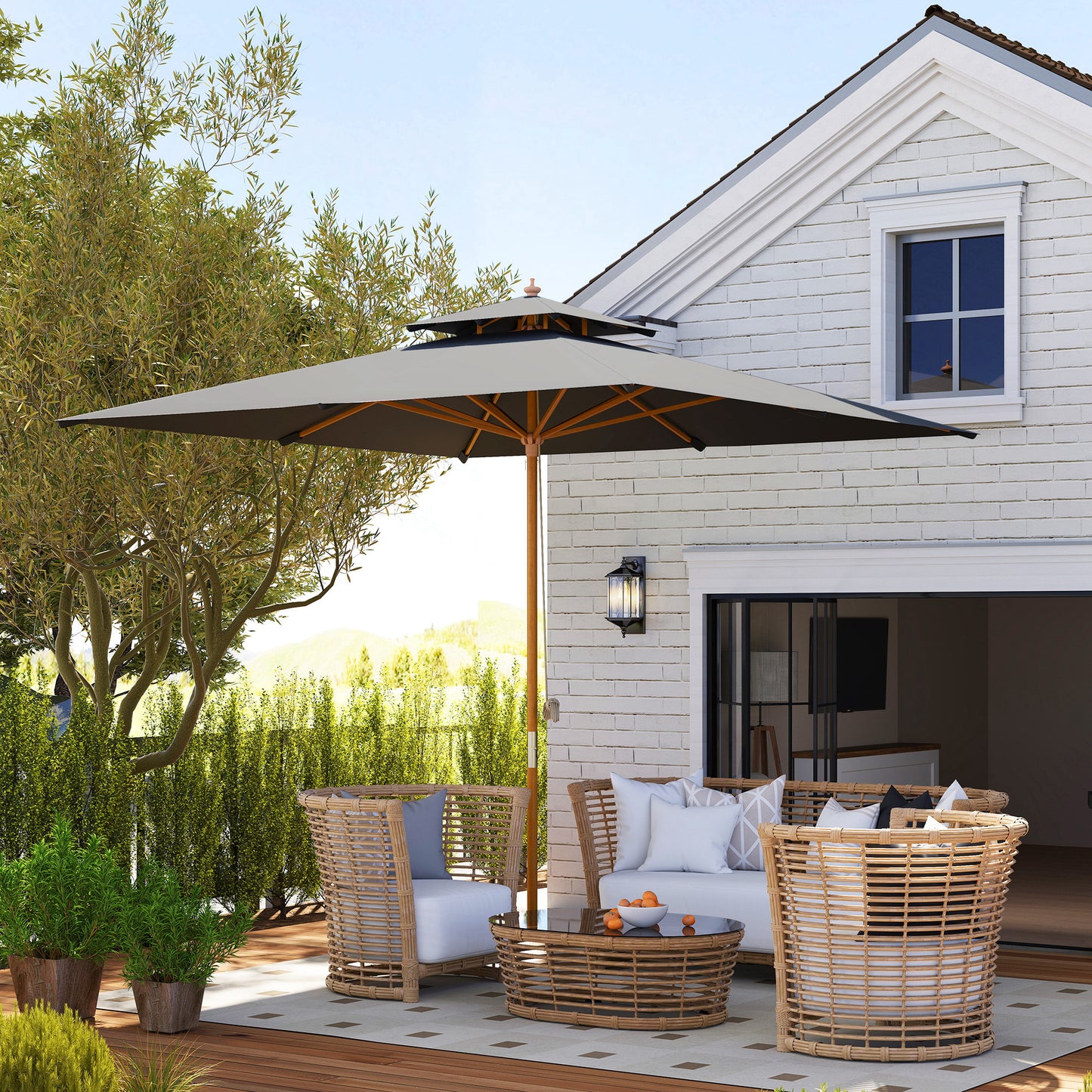 3 m Square Garden Parasol
