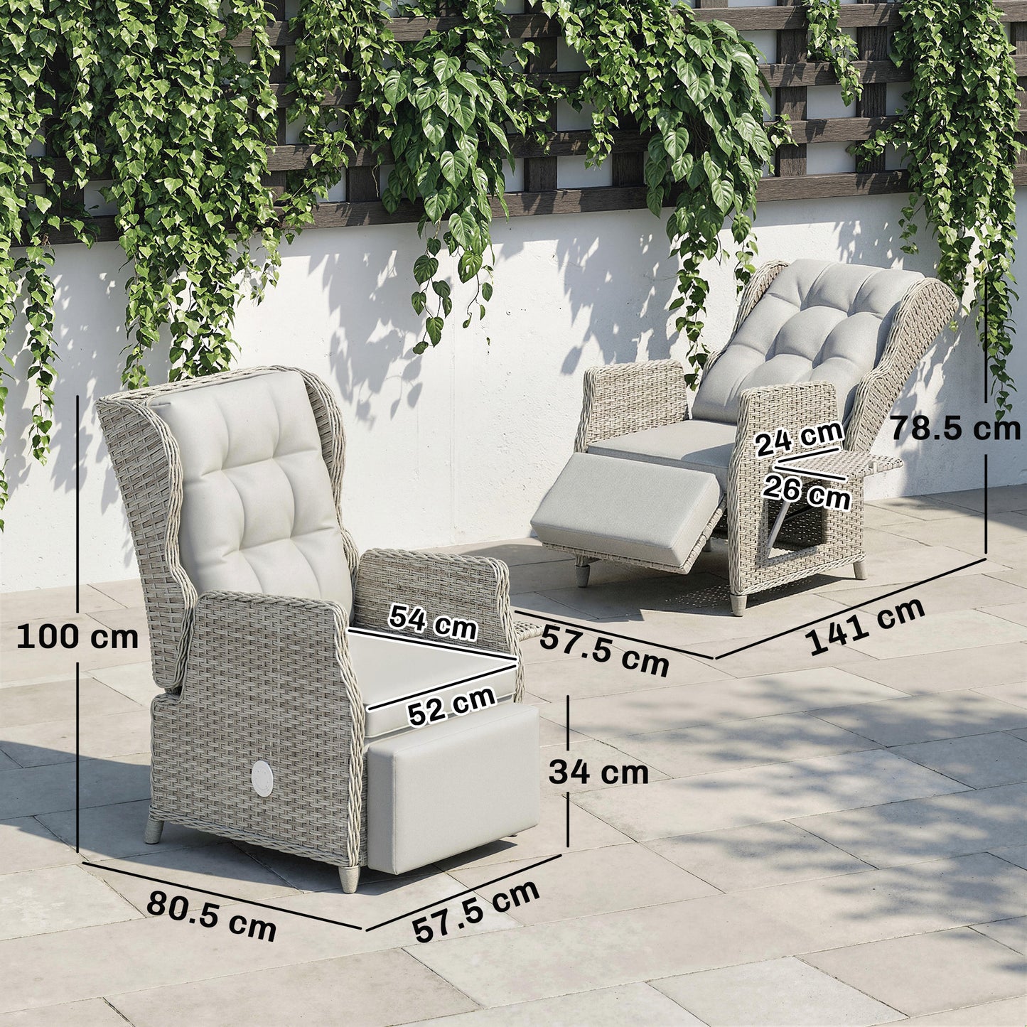 Rattan Garden Recliner Chair