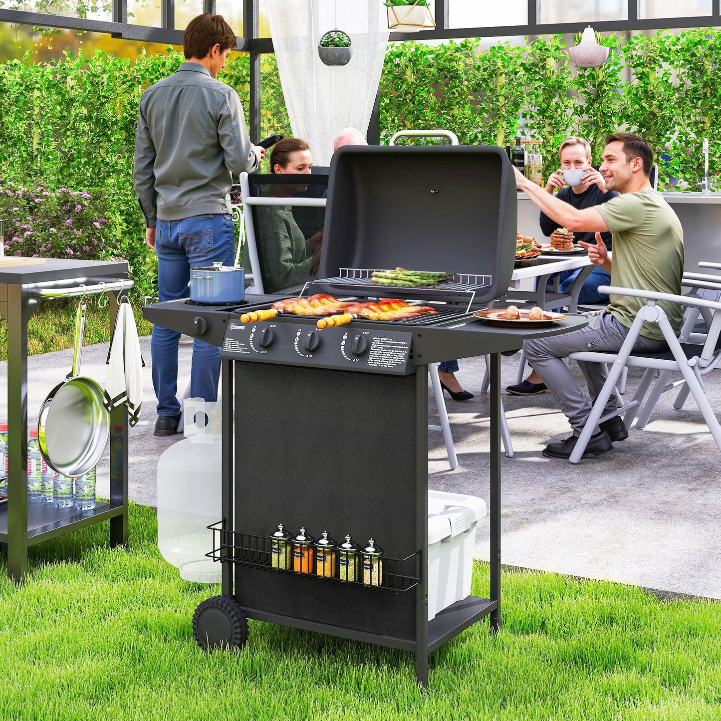Four Burner Gas Grill BBQ