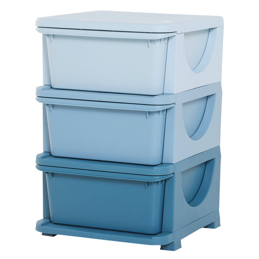 3 Drawers Plastic Storage Units, 3 Tier Kids Storage Units