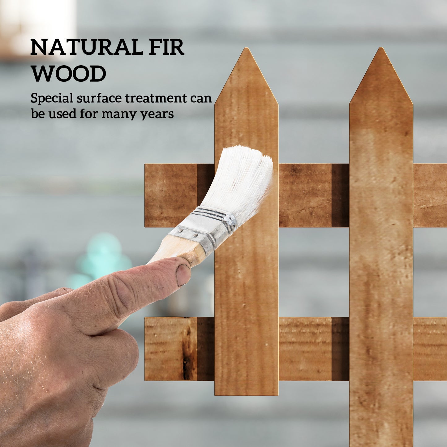 Pack of 12 Wooden Border Fences