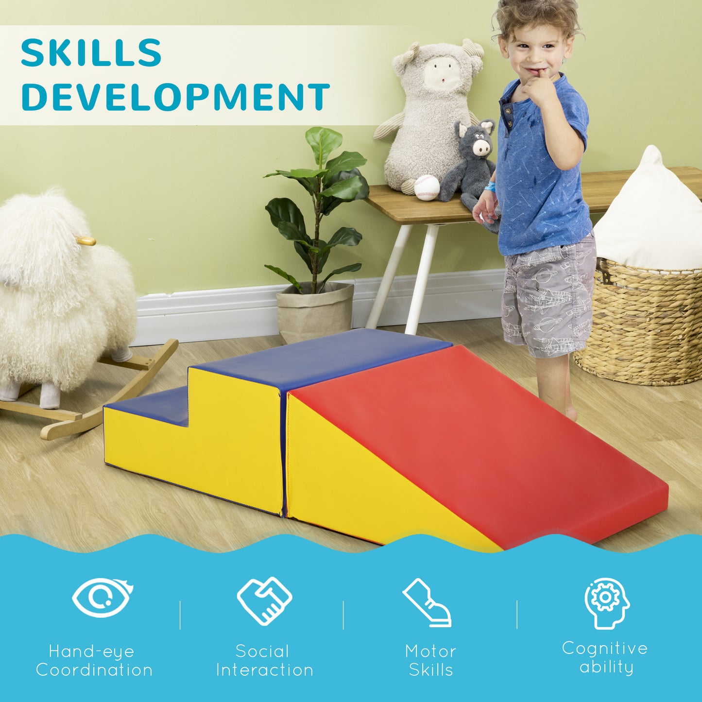 2-Piece Soft Playset for Toddlers, Climbing, Crawling