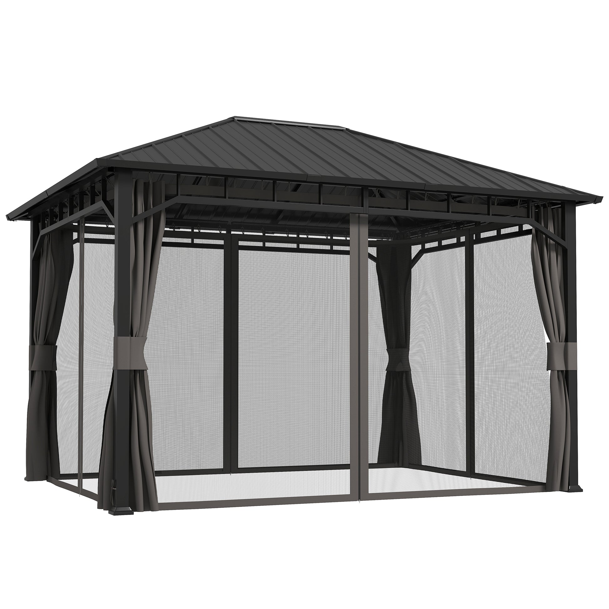 3 x 4m Hardtop Gazebo with Galvanised Steel Roof and Water Gutter