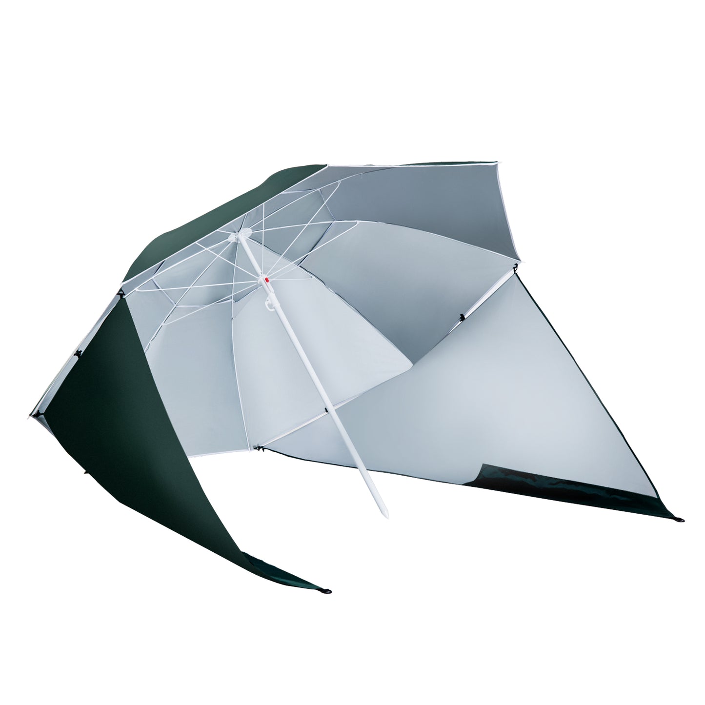2m UV Protection Fishing Beach Umbrella Brolly Shelter w/ Side