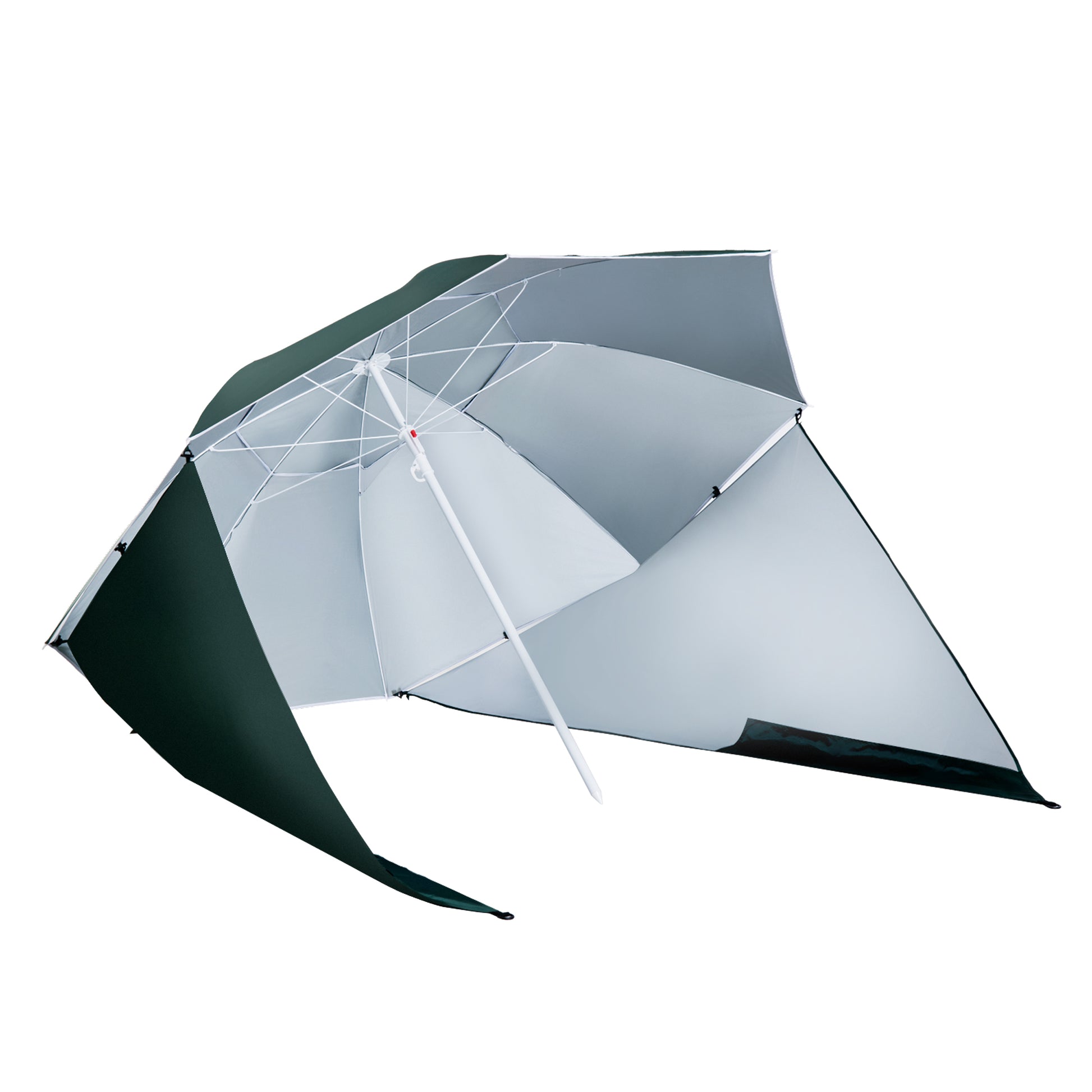 2m UV Protection Fishing Beach Umbrella Brolly Shelter w/ Side