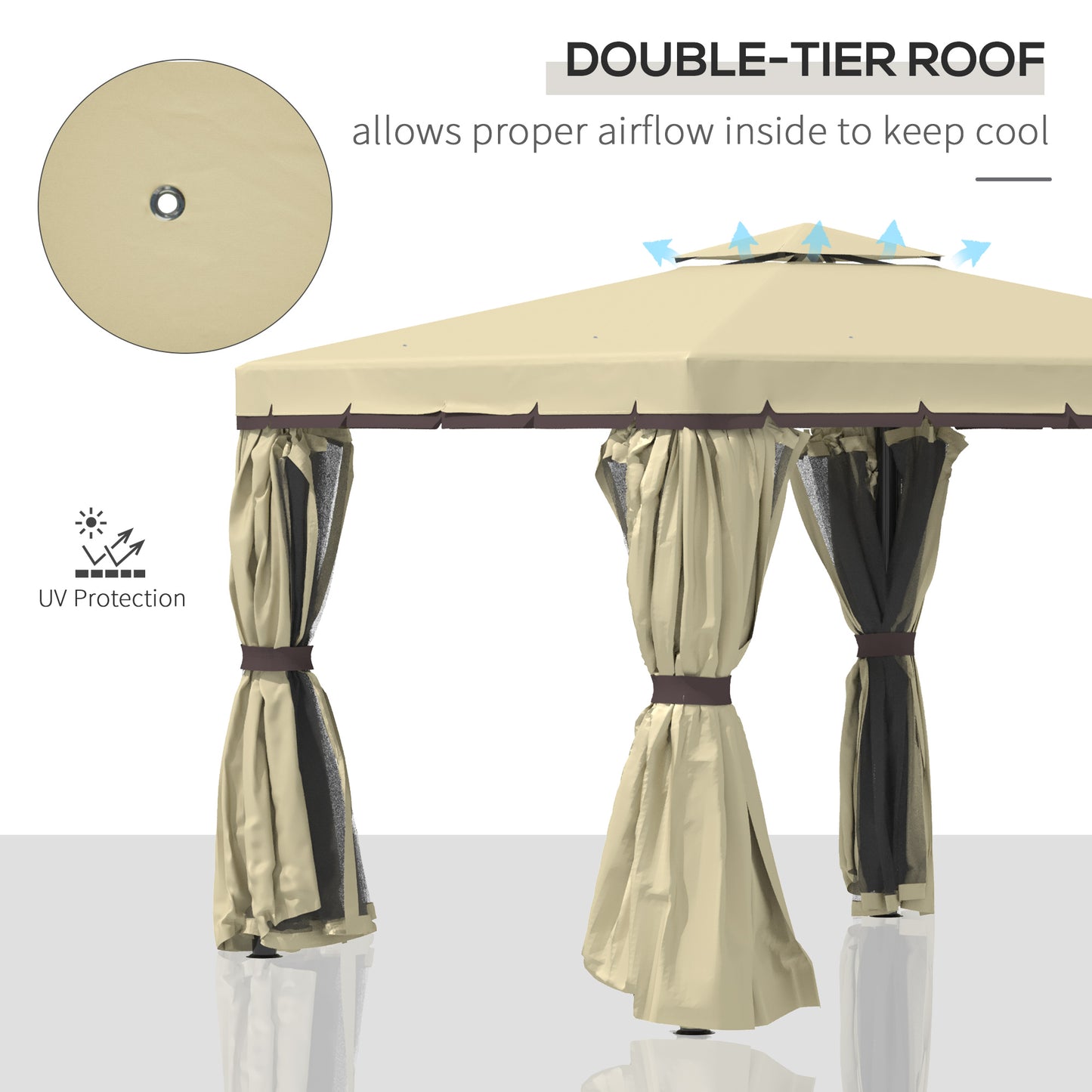 3 x 3(m) Patio Gazebo Canopy Garden Pavilion Tent Shelter (1)