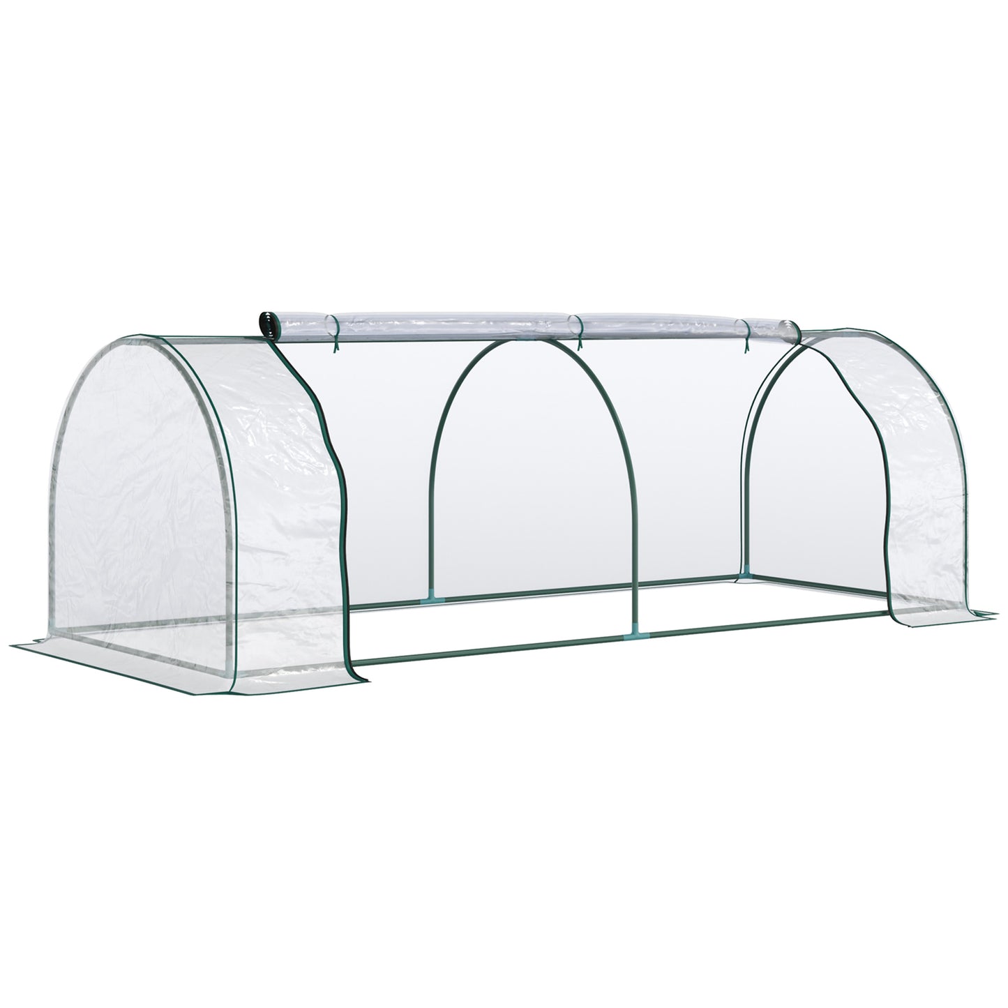 Mini Greenhouse, Small Polytunnel Green House with Zipped Doors (1)
