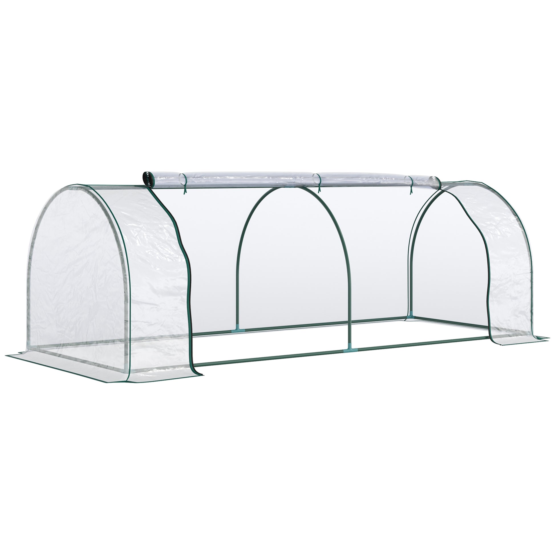 Mini Greenhouse, Small Polytunnel Green House with Zipped Doors (1)