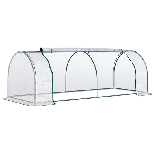 Mini Greenhouse, Small Polytunnel Green House with Zipped Doors (1)