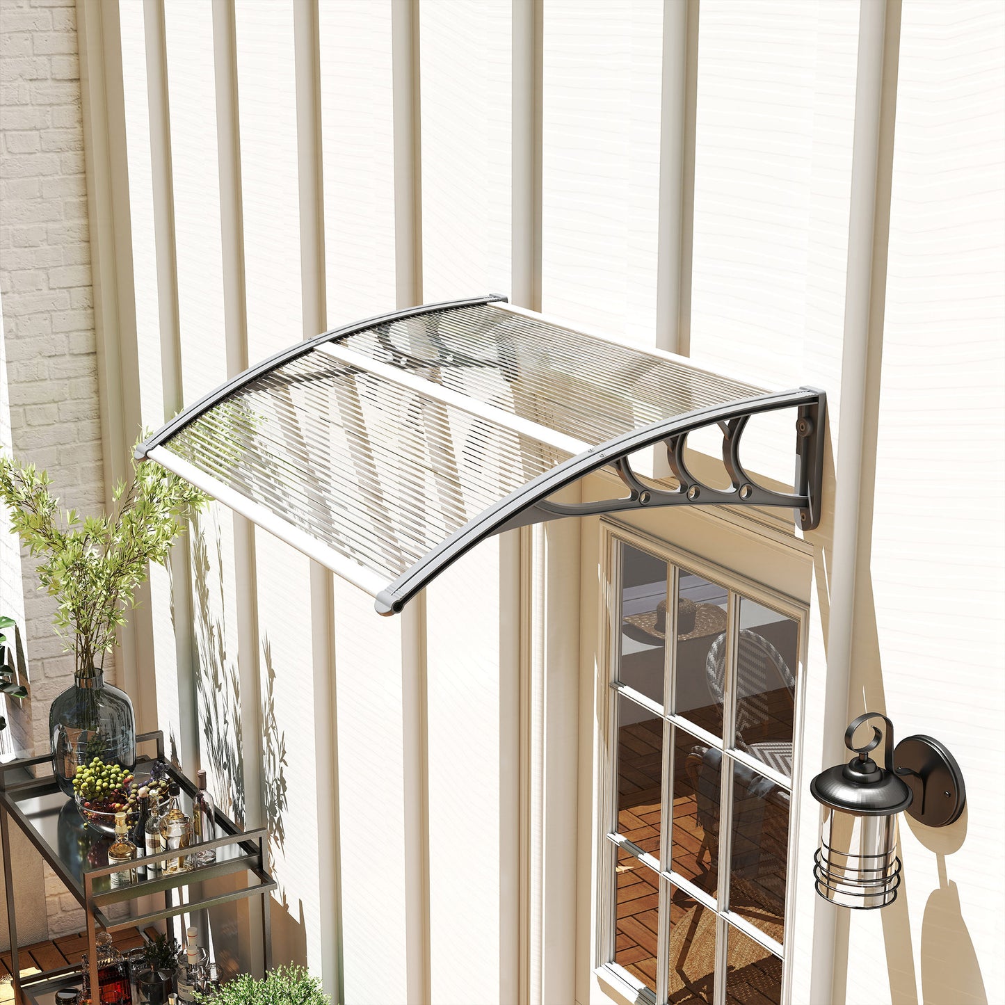Front Door Canopy Outdoor Awning Aluminium Rigid Plastic (2)
