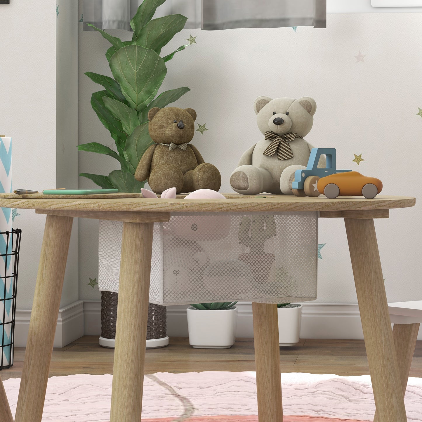 3-Piece Kids Activity Table Set with Centre Mesh Bag