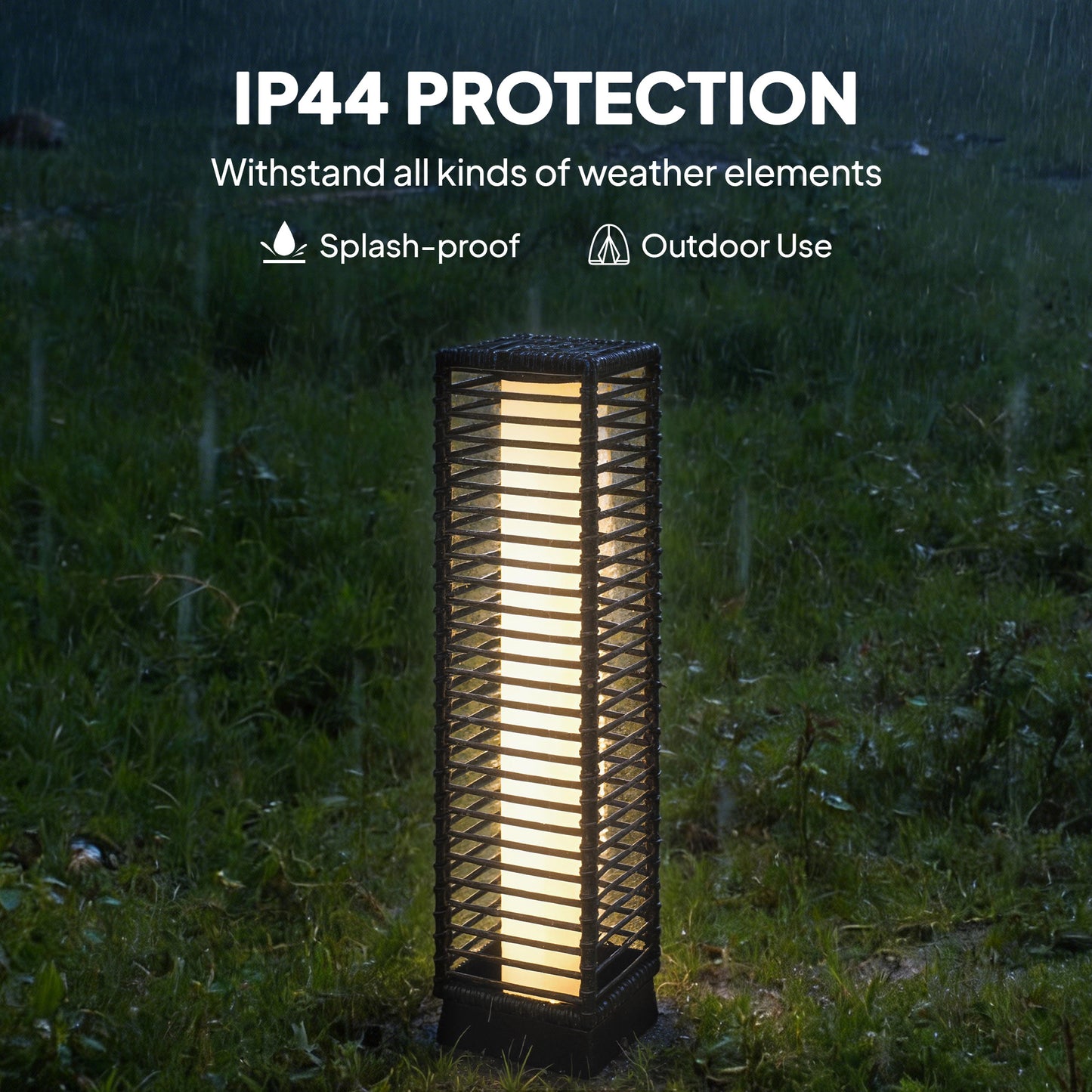 Garden Rattan Lamp, 68 cm Solar Rattan Floor Lamp