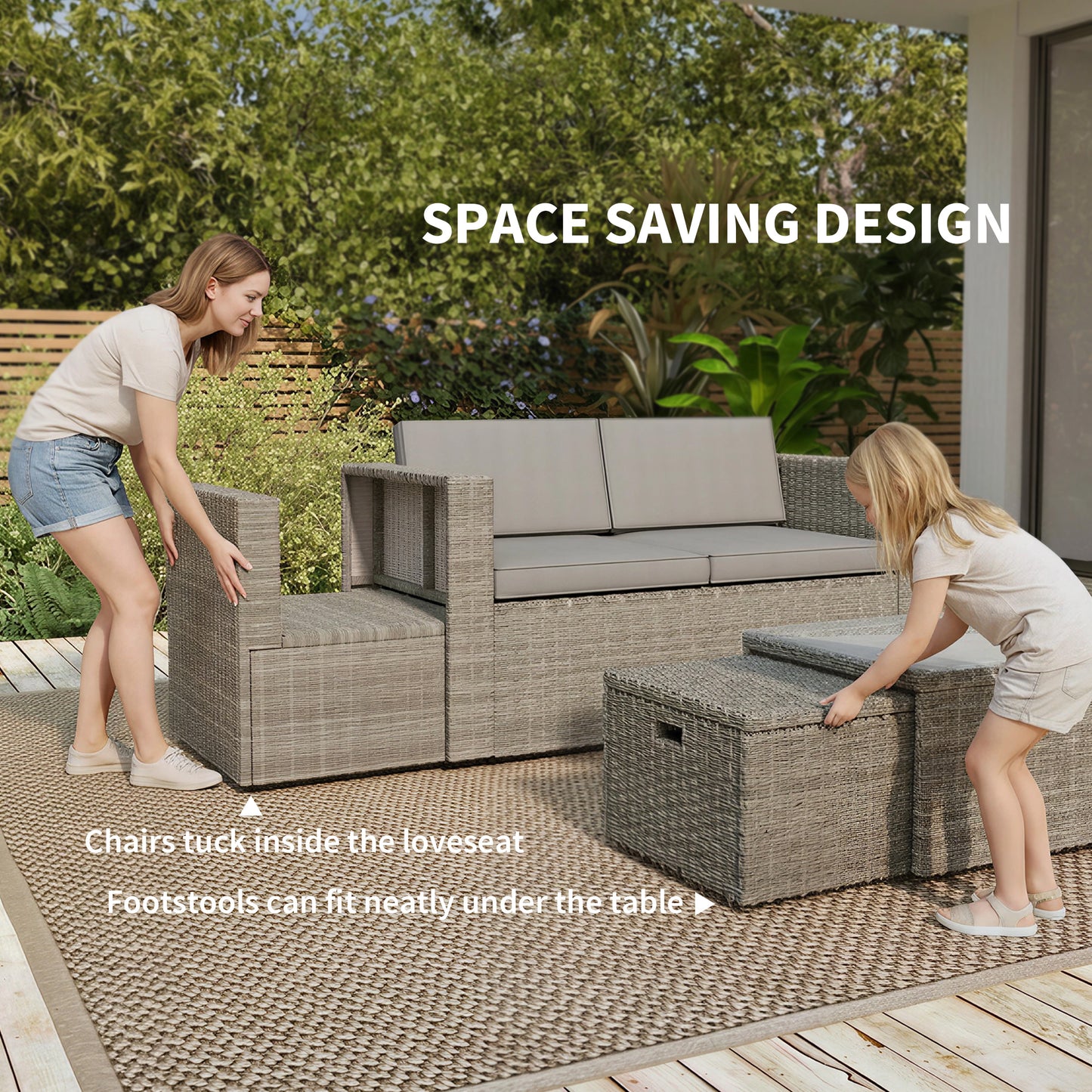6 Piece Rattan Garden Furniture Set (2)