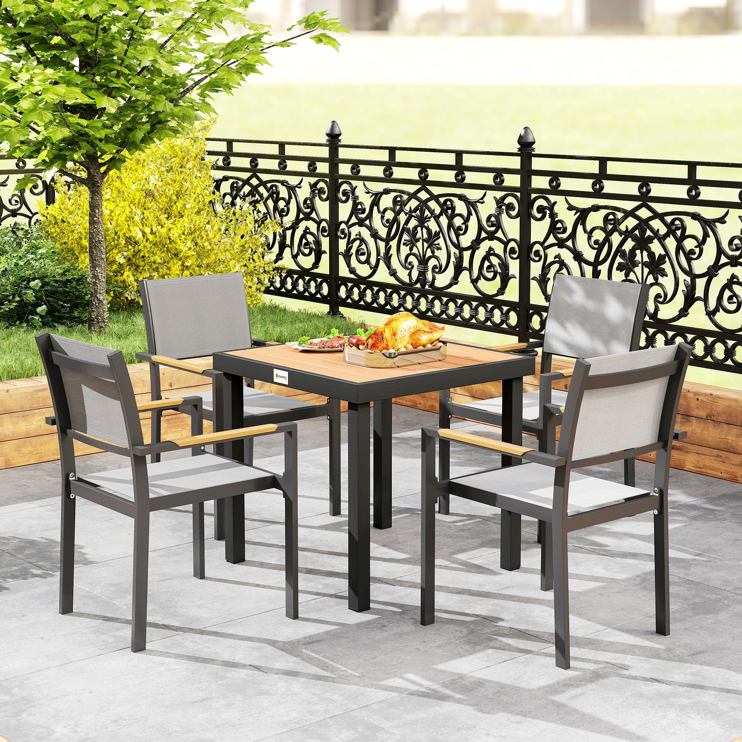 78 cm Garden Dining Table for 4 People
