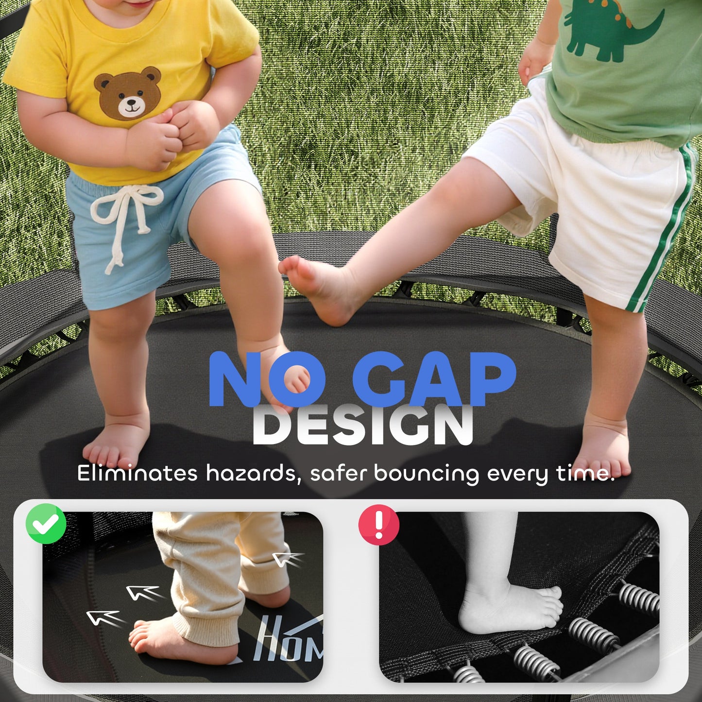 4.6FT/55" Kids Trampoline with Enclosure Net, Outdoor Indoor Use