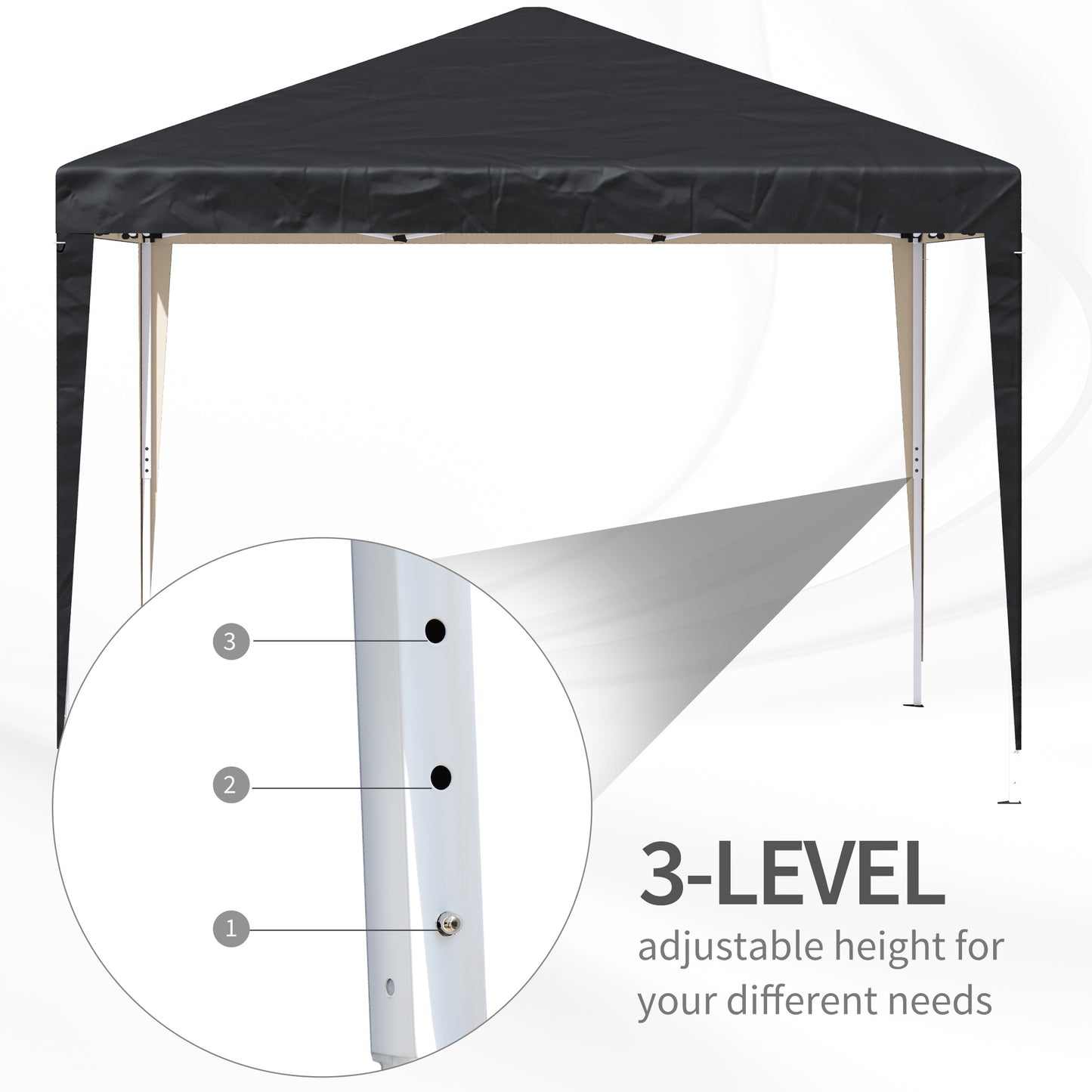 3 x 3M Garden Pop Up Gazebo Height Adjustable Marquee Party Tent