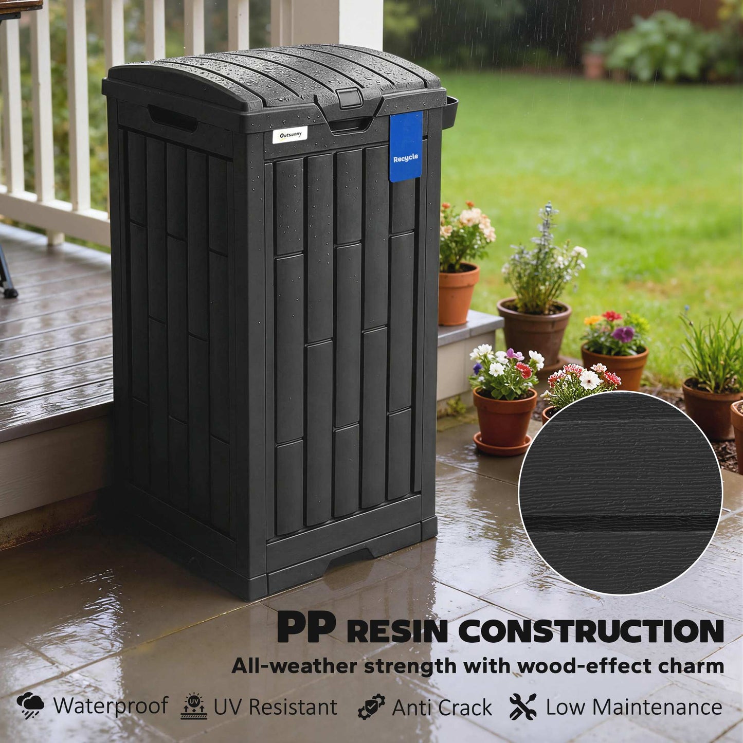110 L Outdoor Bin with Dual Lid
