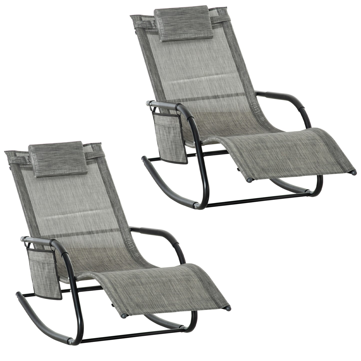 2PCs Outdoor Garden Rocking Chair