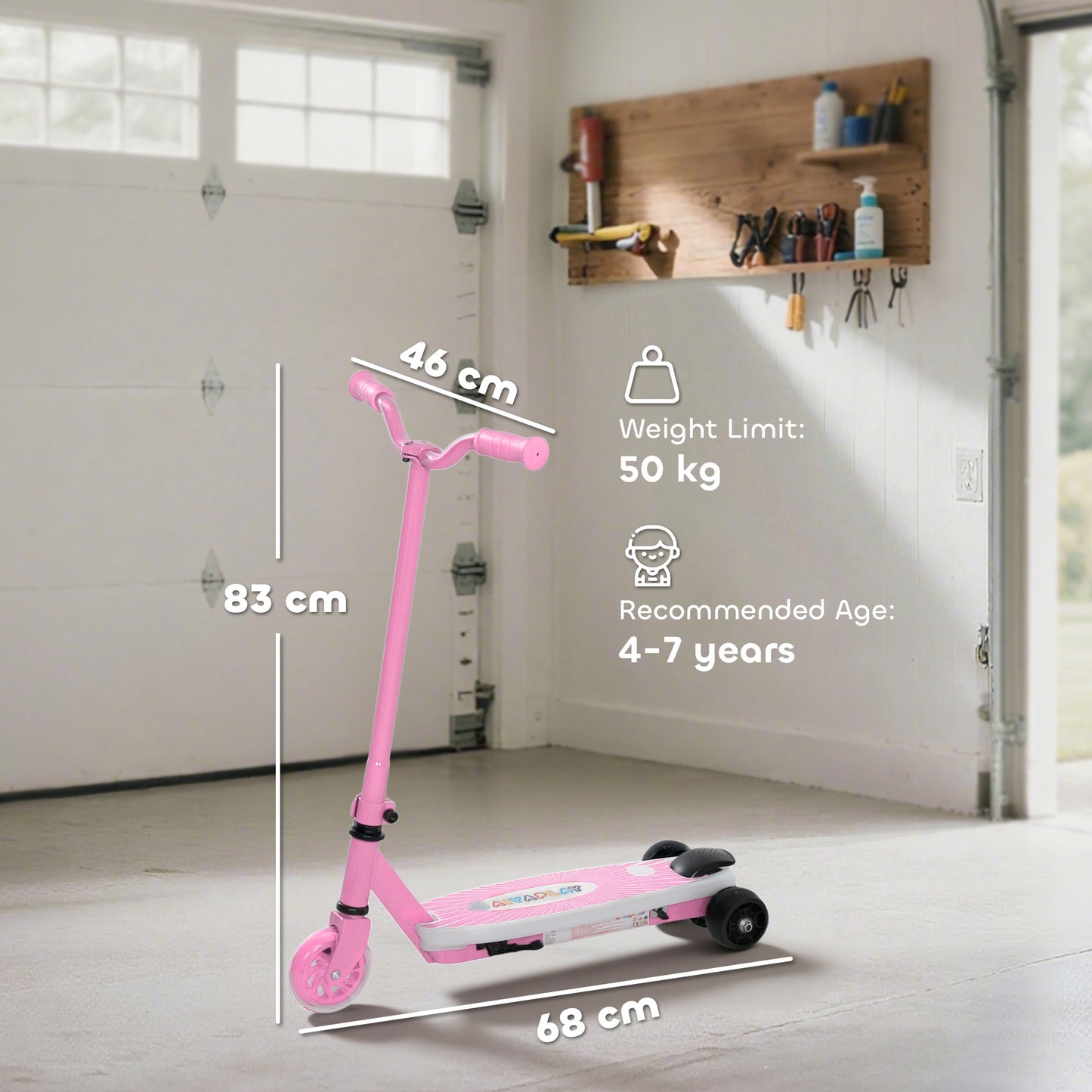 Electric Scooter for Kids Aged 4-7 Years, with Flashing LED Lights