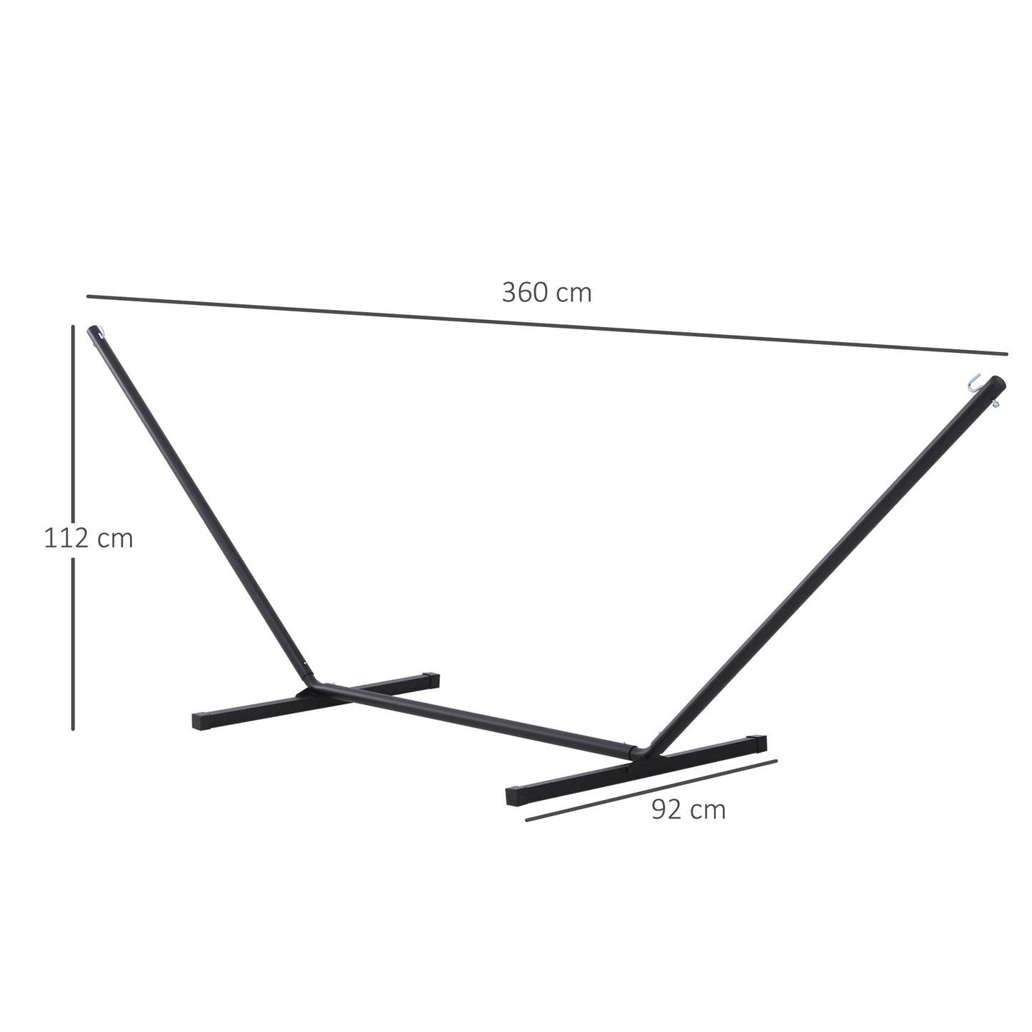 3.6m Extra-long Universal Hammock Stand Metal Frame Garden Camping