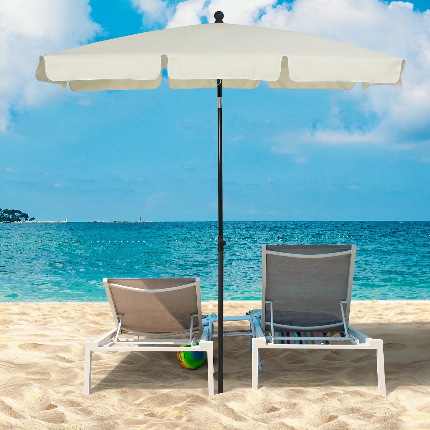 2 x 1.3m Garden Parasol Umbrella