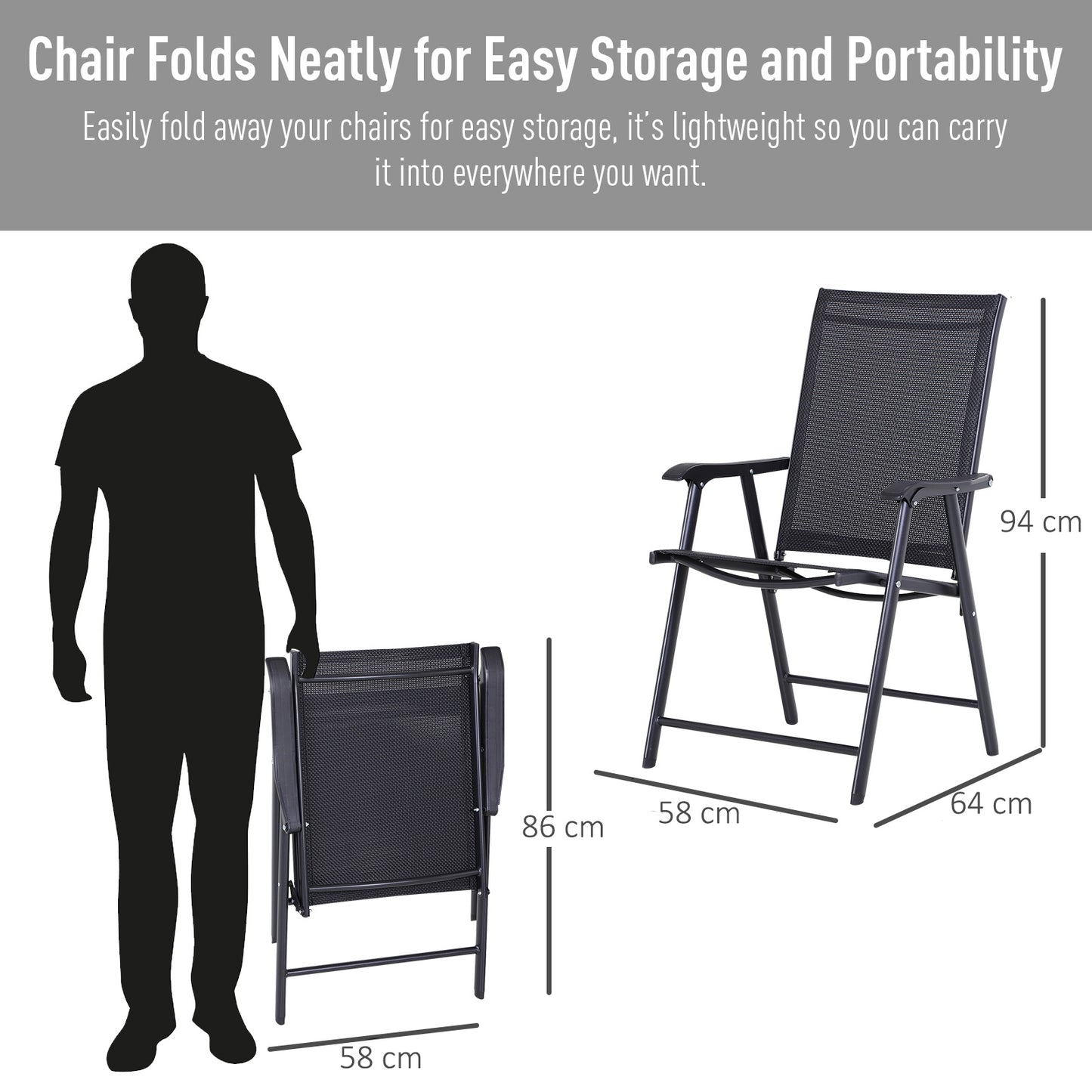 Set of Six Folding Garden Chairs