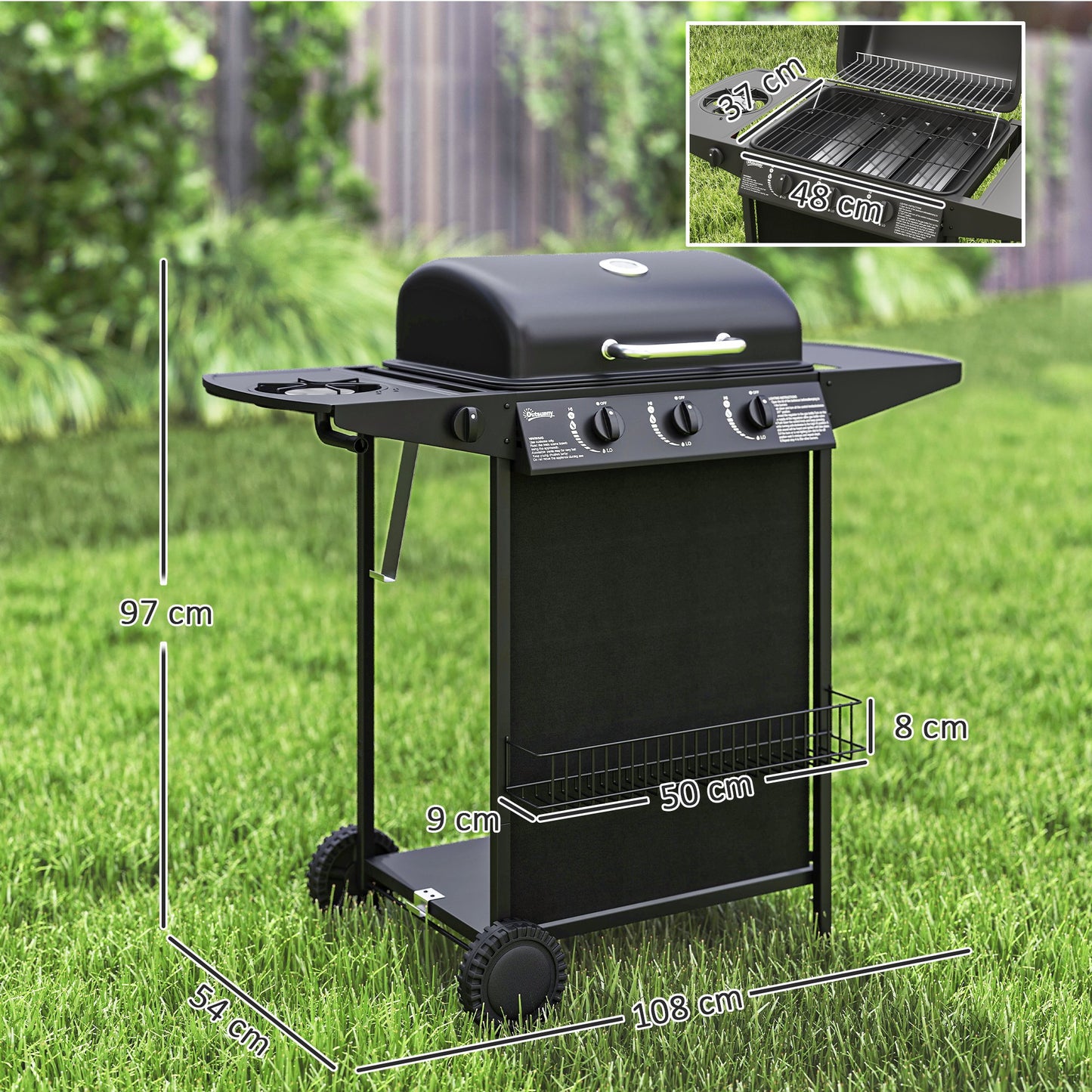 Four Burner Gas Grill BBQ
