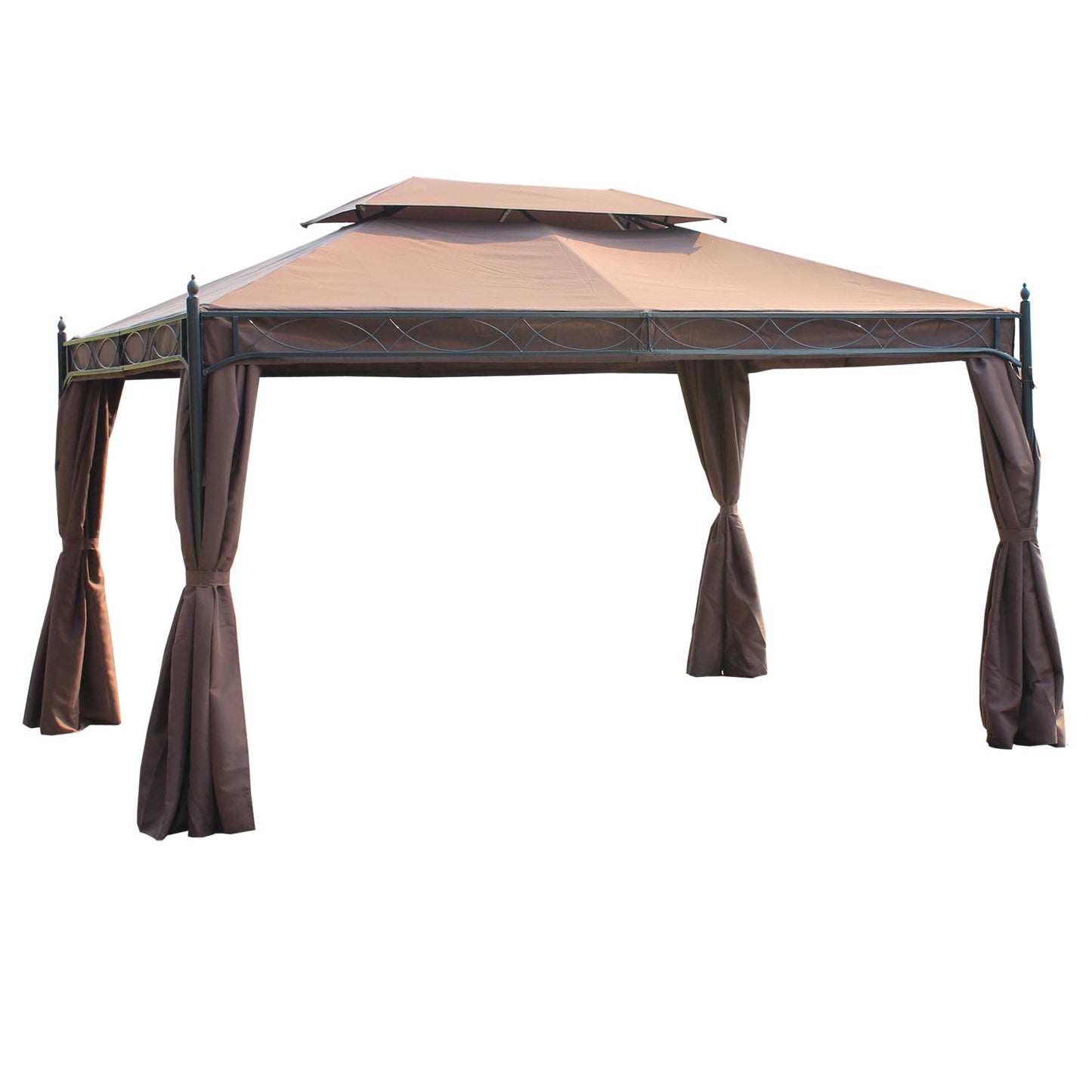 3 x 4m Garden Gazebo, Double Roof Marquee Canopy Shelter