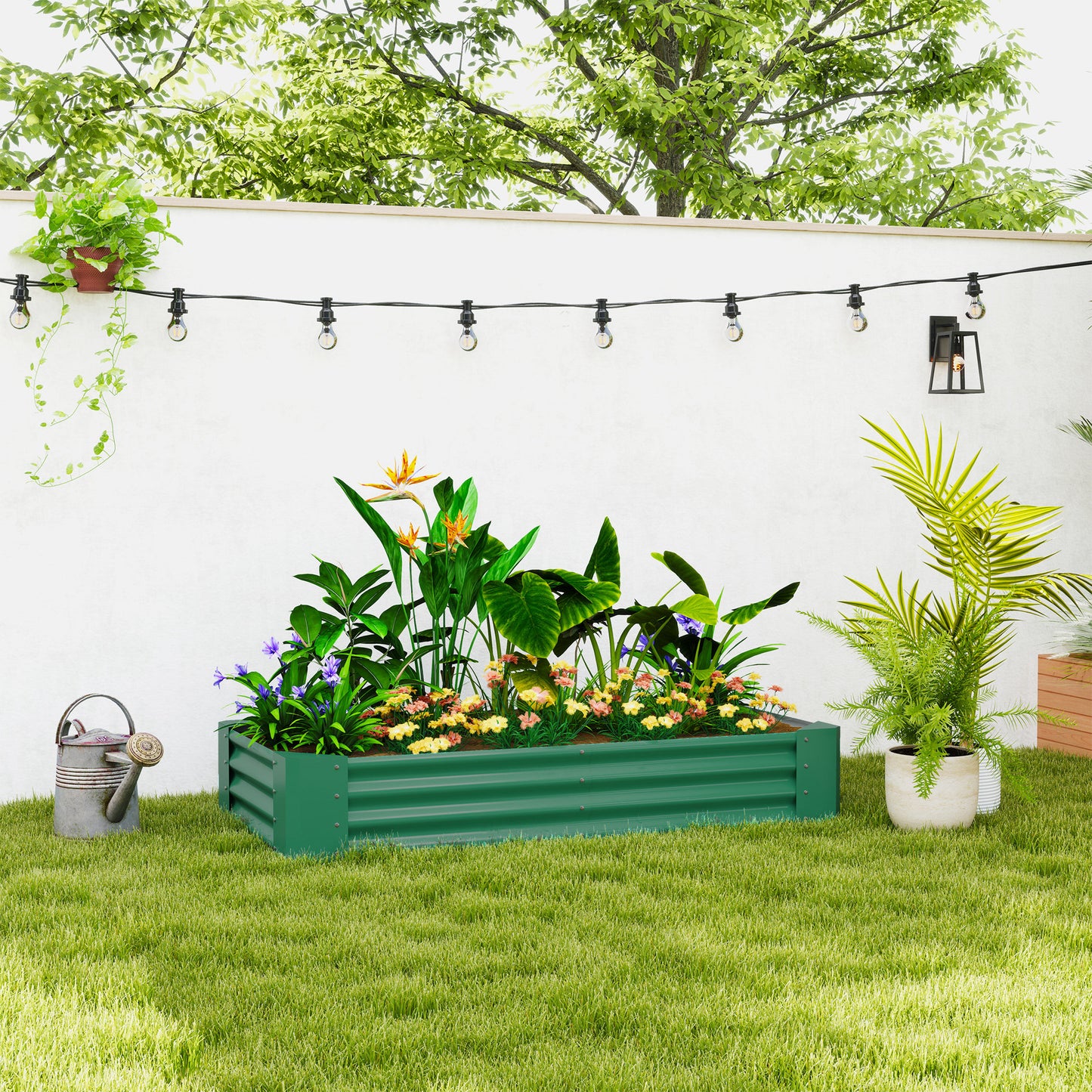 180 x 90cm Galvanised Steel Open Planter