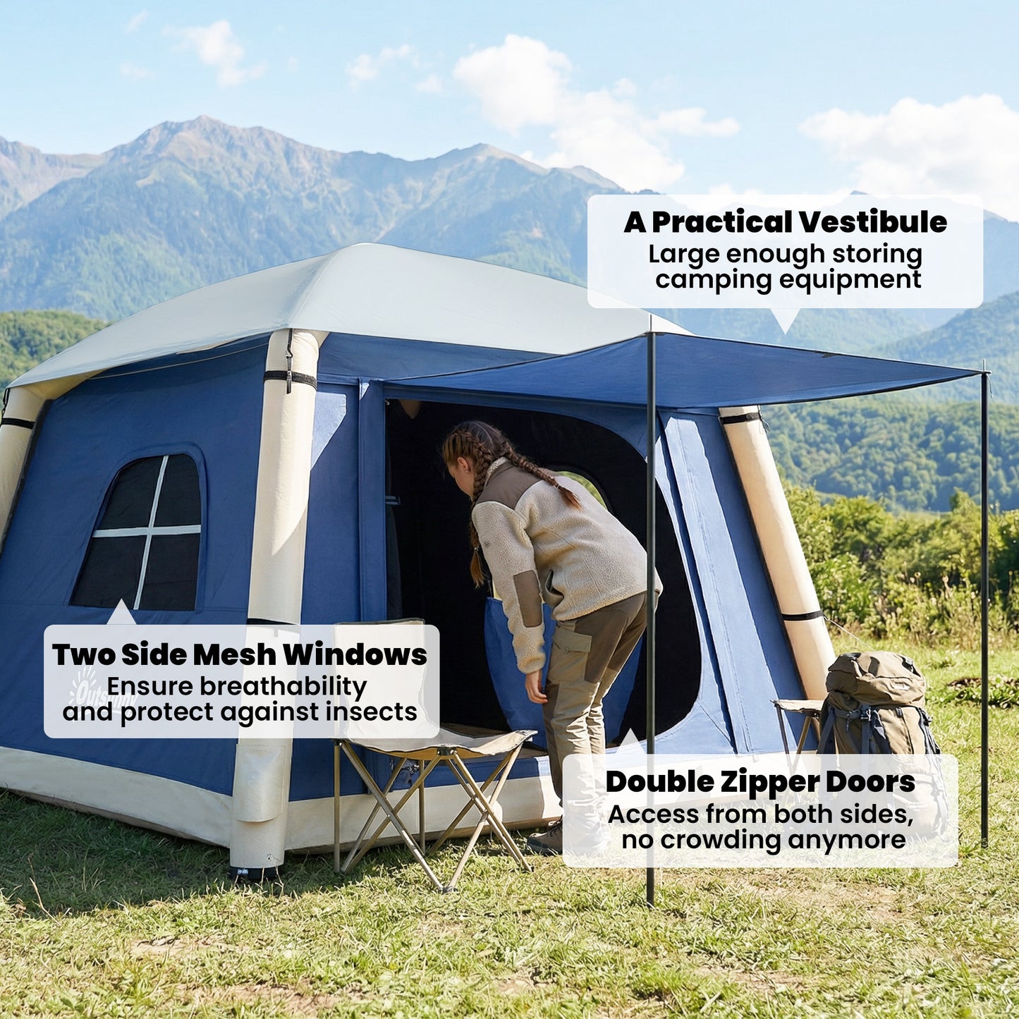 Inflatable Camping Tent w/ Hand Pump (1)